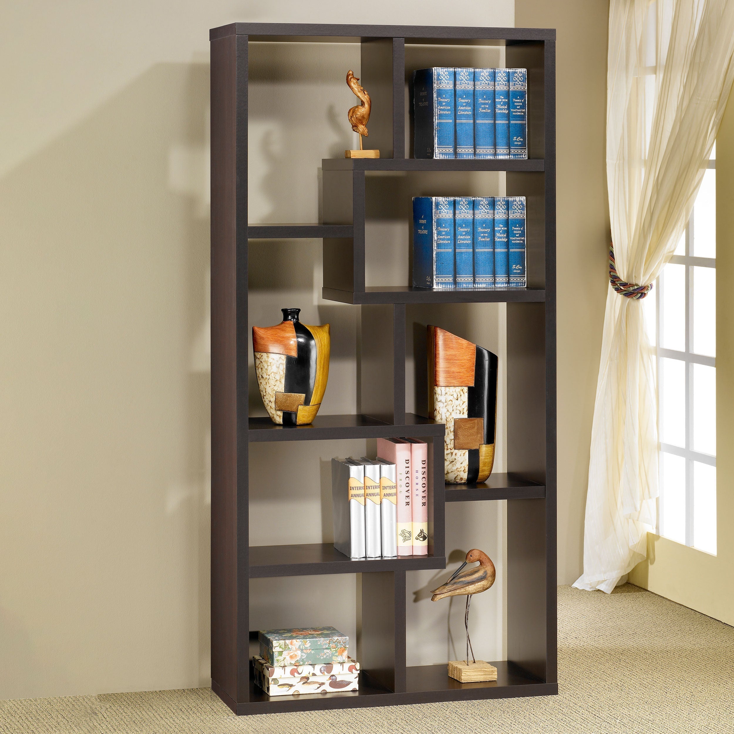 Theo 10-shelf Bookcase Cappuccino