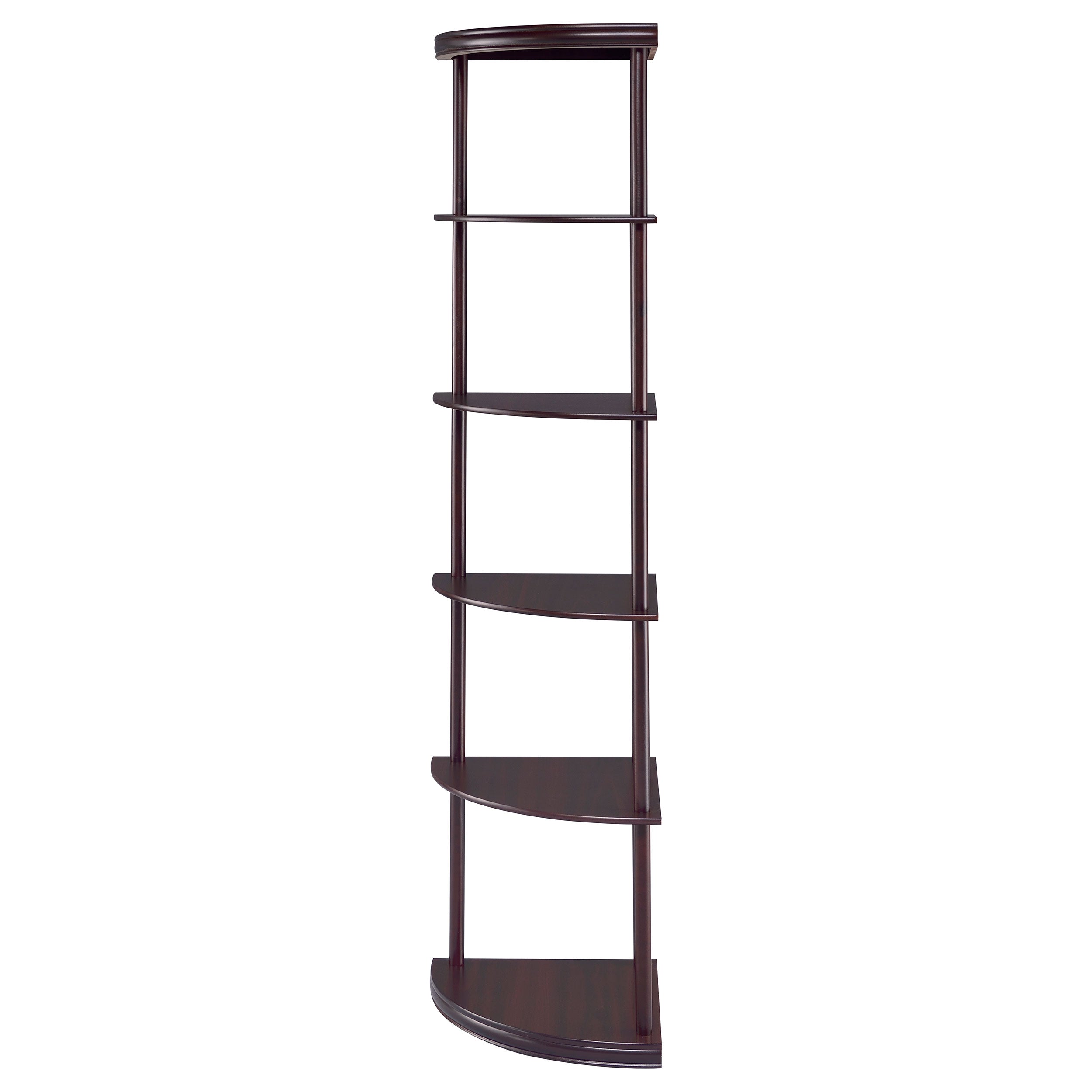 Bonwick 5-shelf Corner Bookshelf Cappuccino