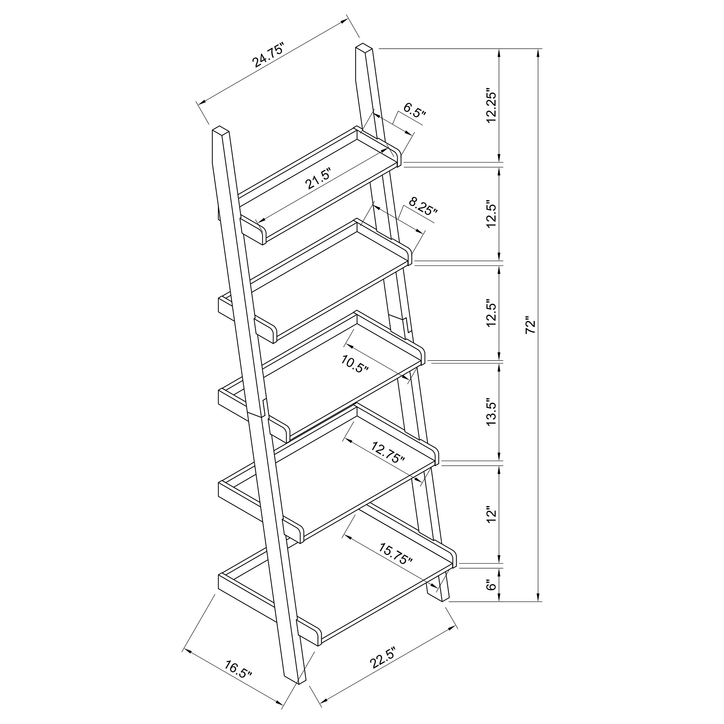 Colella 3-piece Storage Ladder Bookcase Set Cappuccino