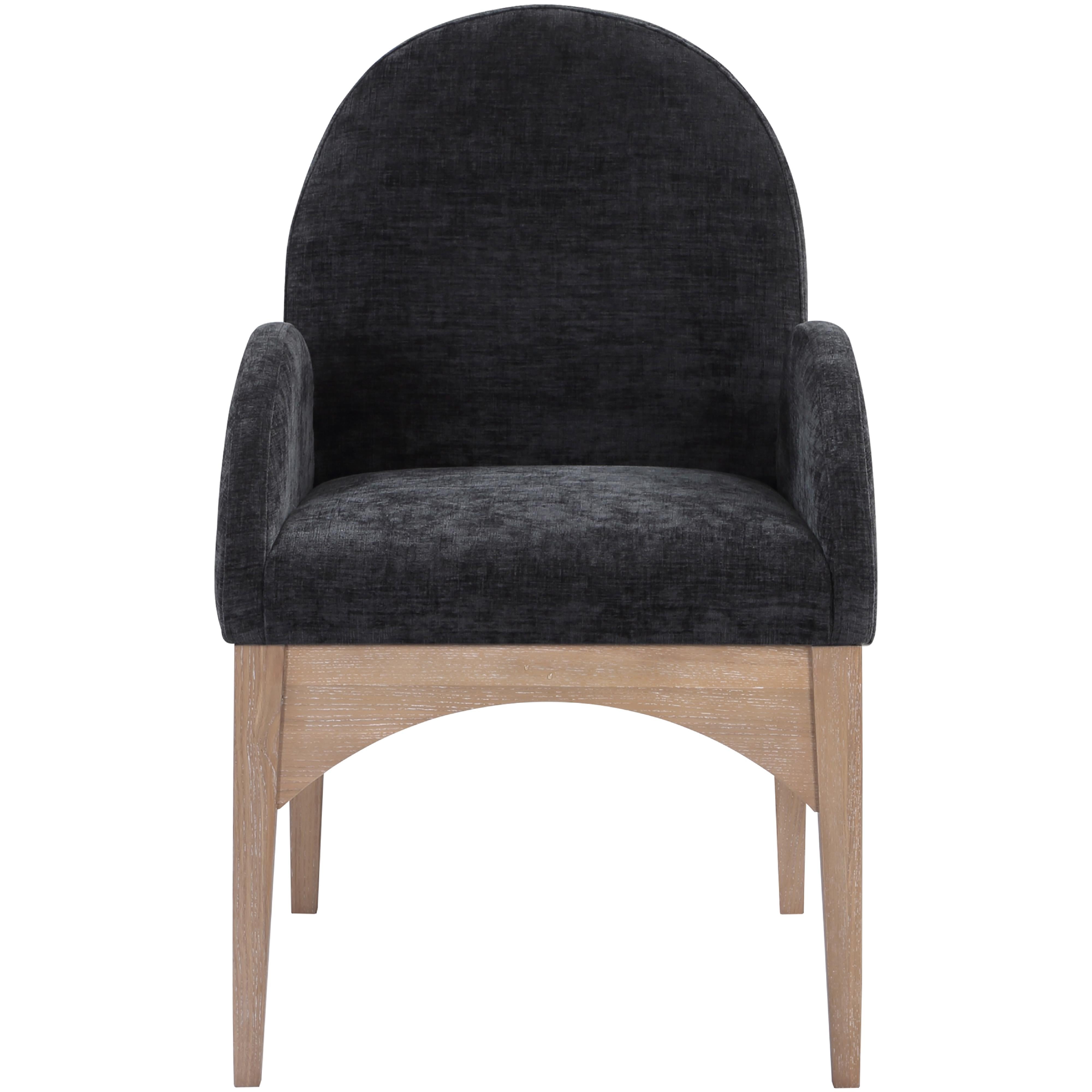 Meridian Waldorf Black Chenille Fabric Dining Chair