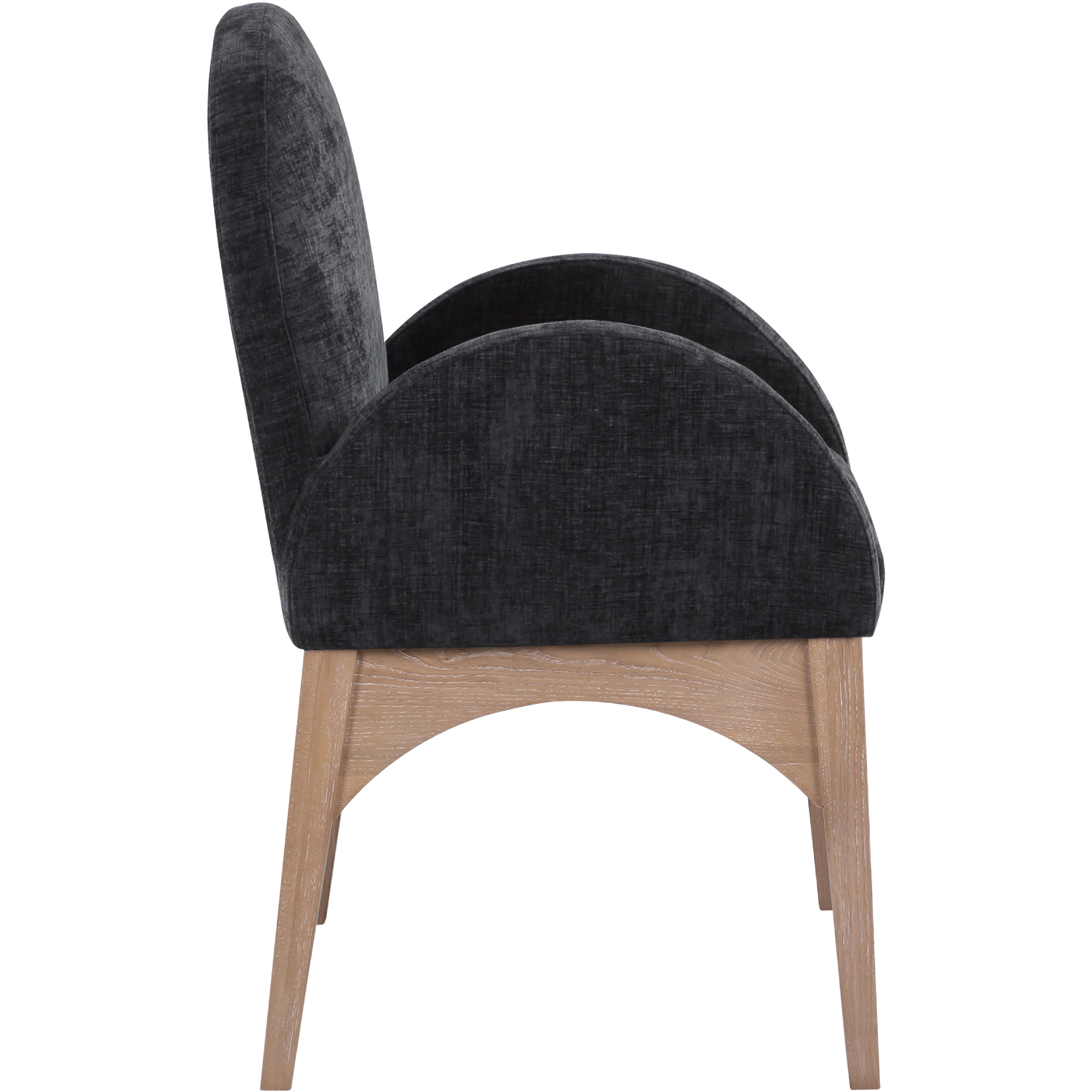 Meridian Waldorf Black Chenille Fabric Dining Chair