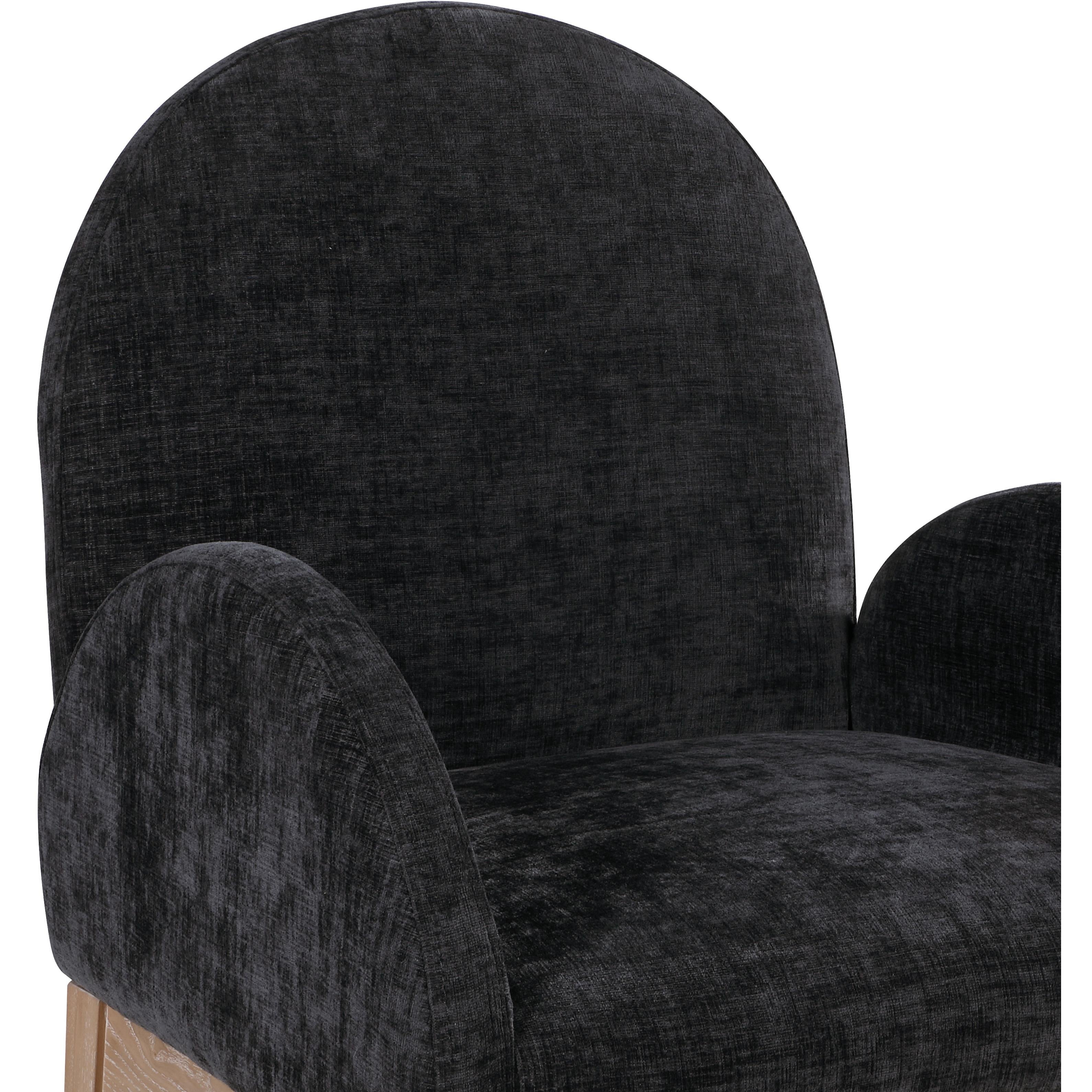 Meridian Waldorf Black Chenille Fabric Dining Chair