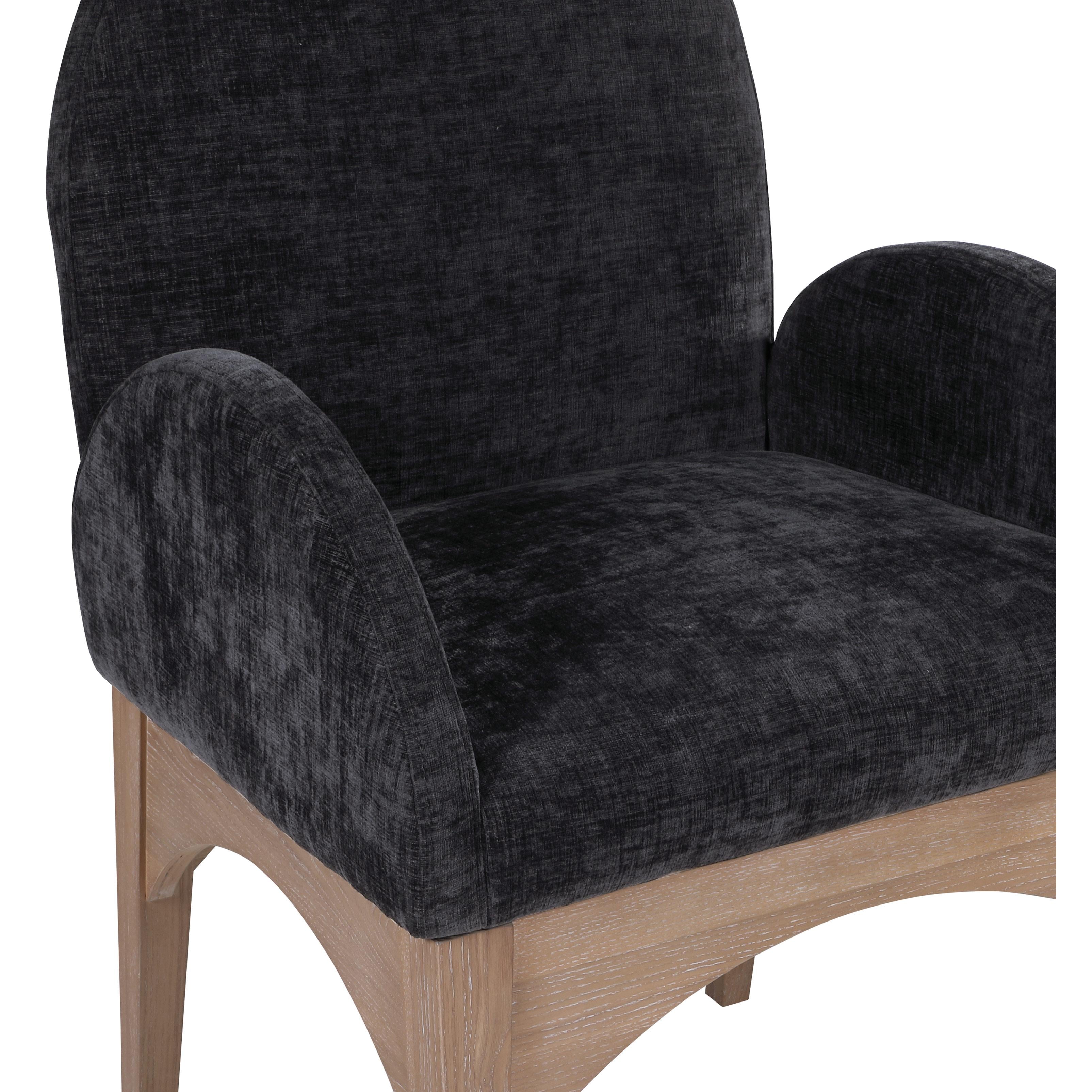 Meridian Waldorf Black Chenille Fabric Dining Chair