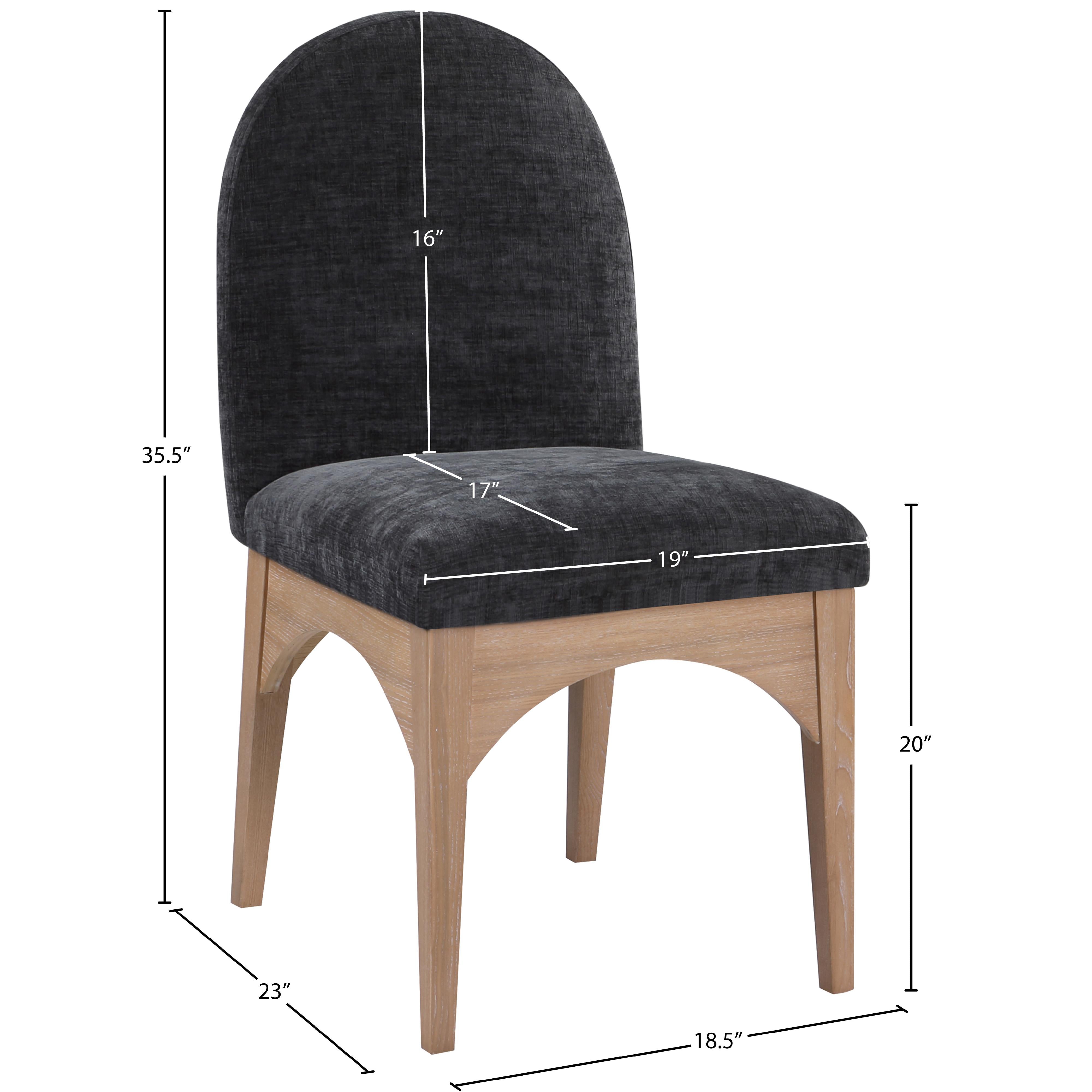 Meridian Waldorf Black Chenille Fabric Dining Chair