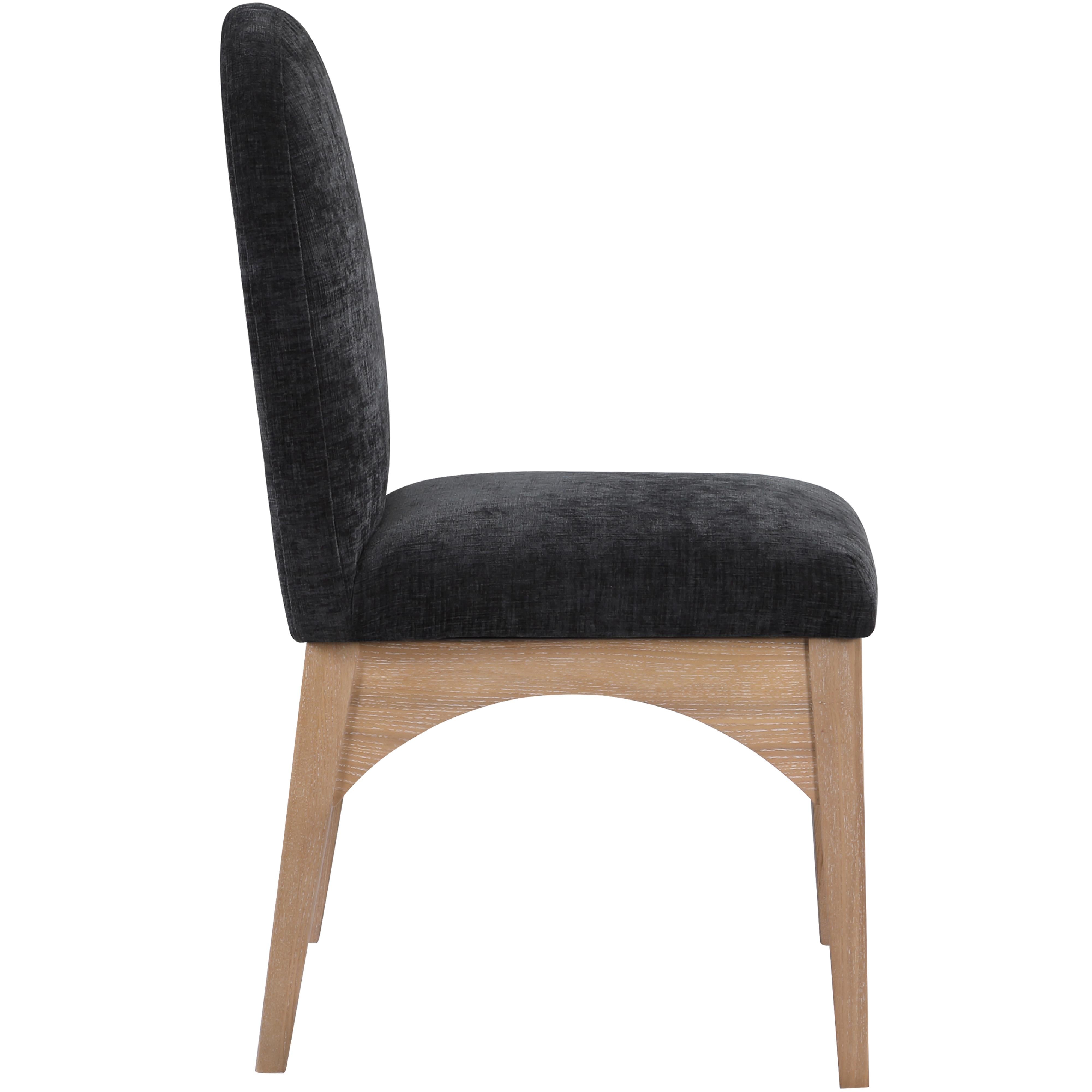 Meridian Waldorf Black Chenille Fabric Dining Chair