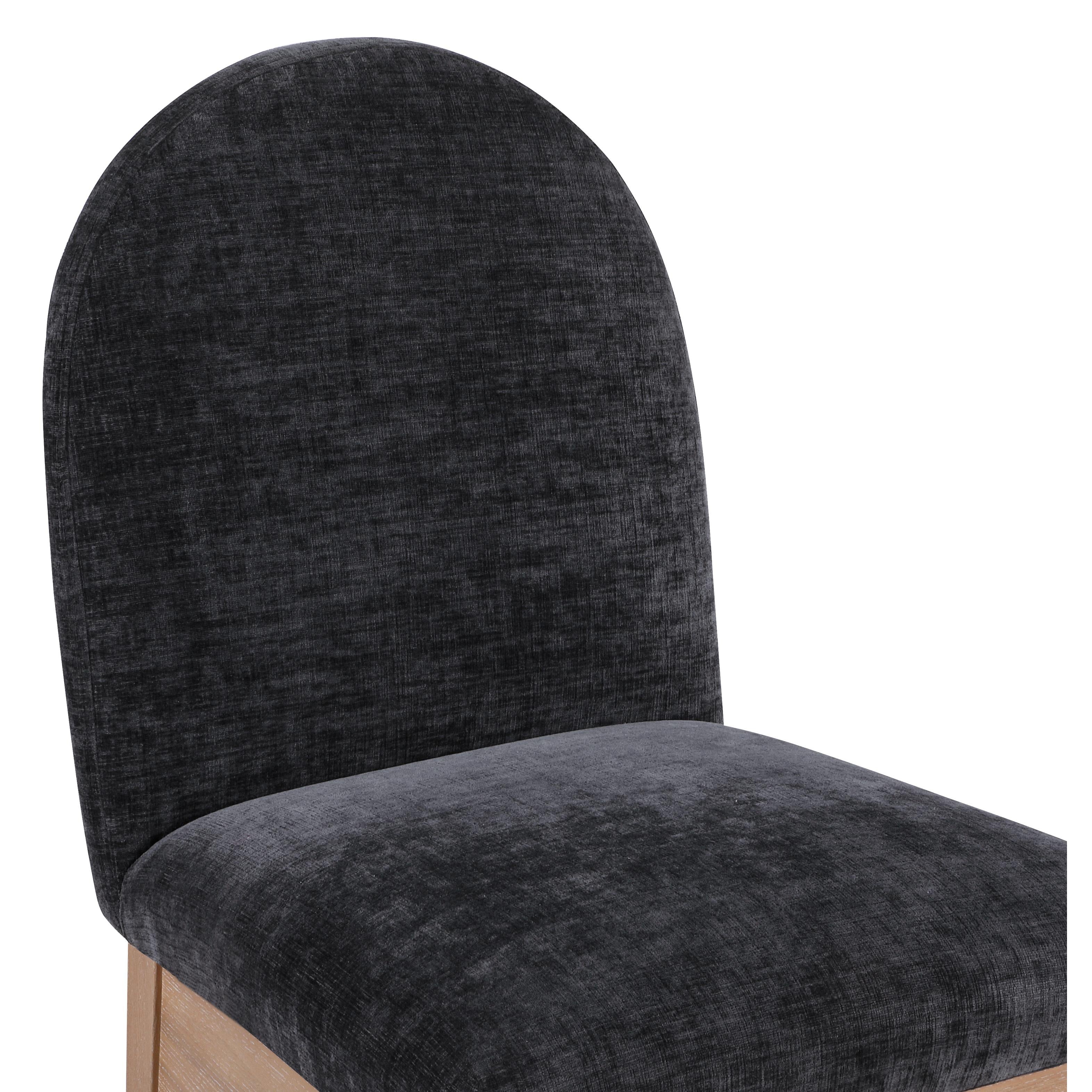 Meridian Waldorf Black Chenille Fabric Dining Chair