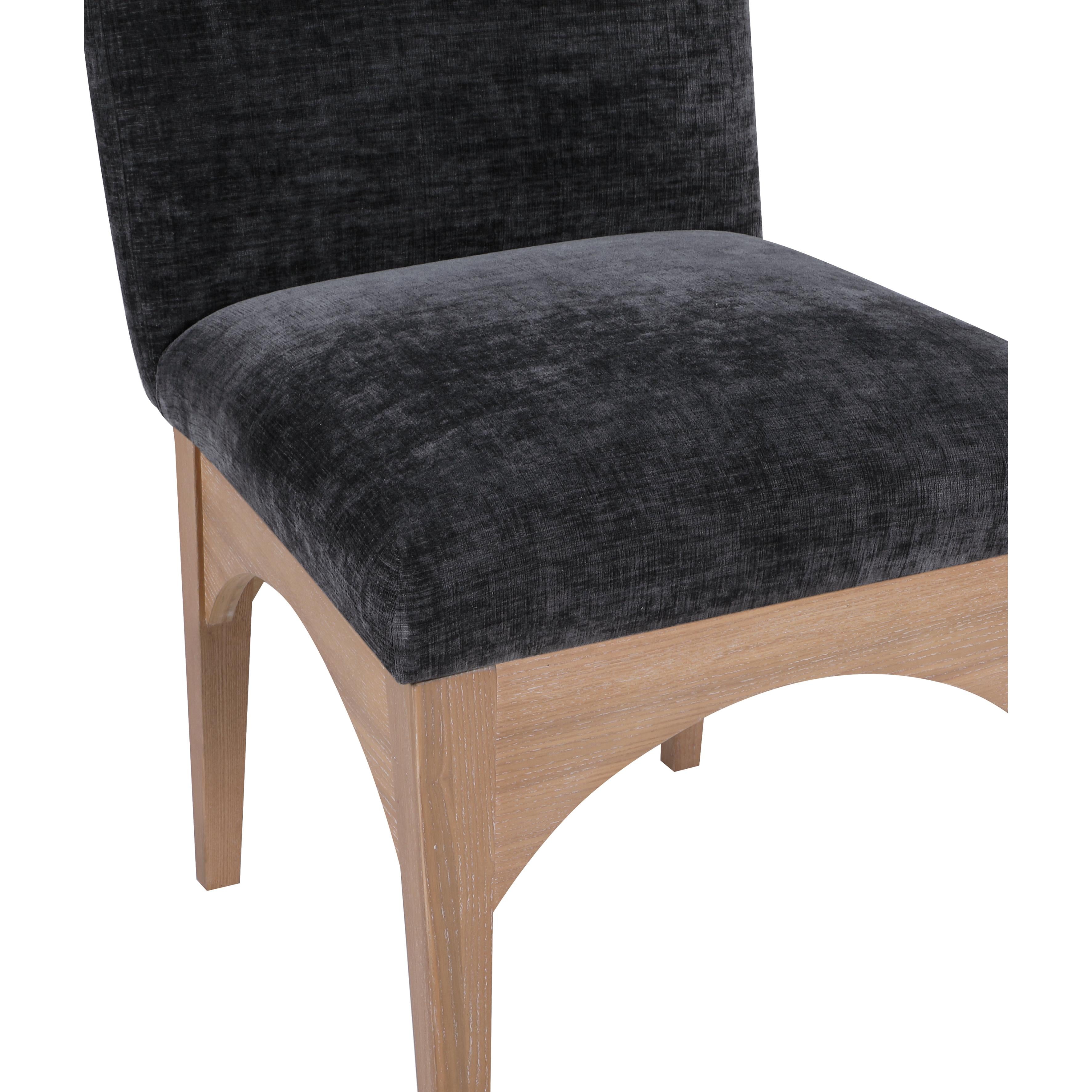 Meridian Waldorf Black Chenille Fabric Dining Chair