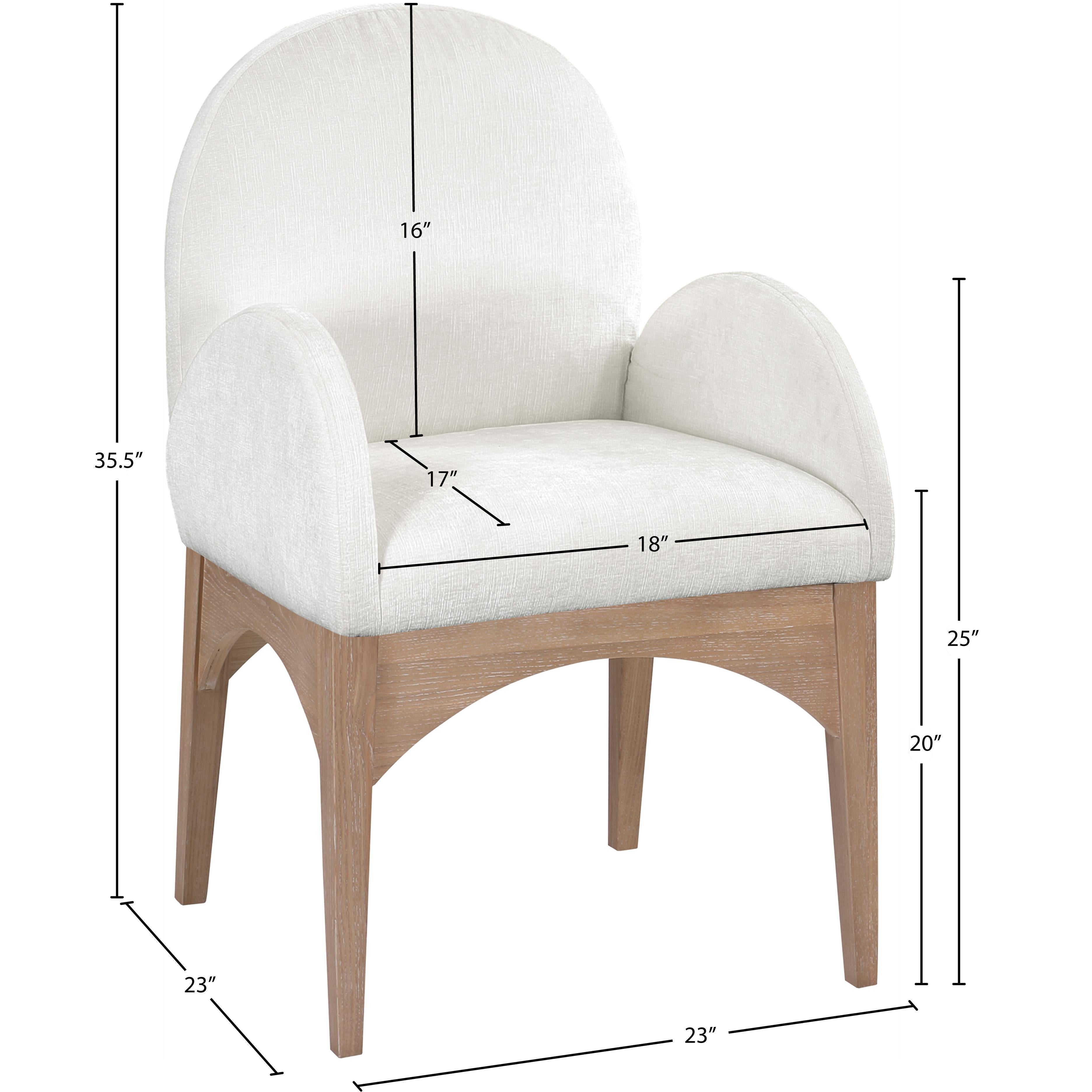 Meridian Waldorf Cream Chenille Fabric Dining Chair