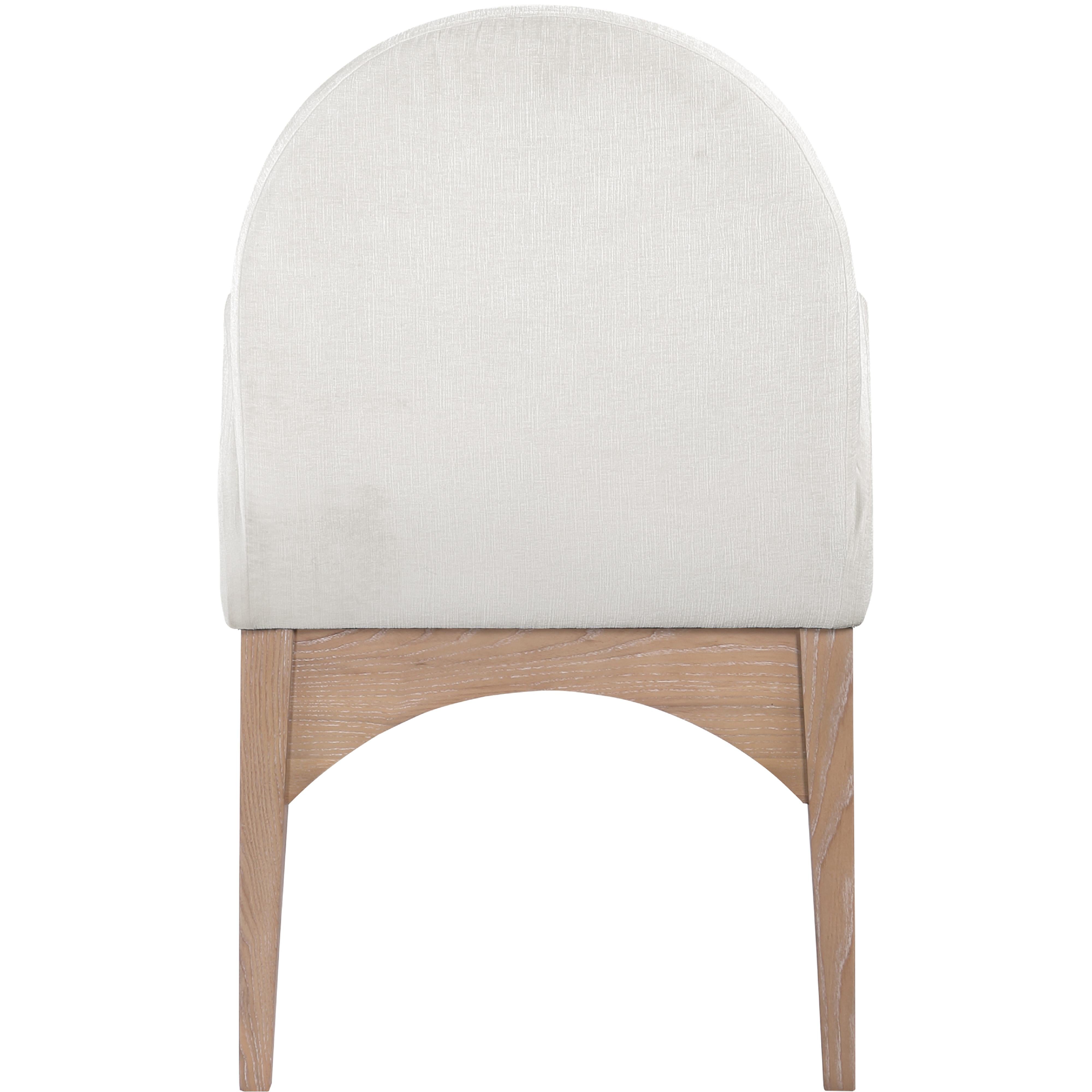 Meridian Waldorf Cream Chenille Fabric Dining Chair