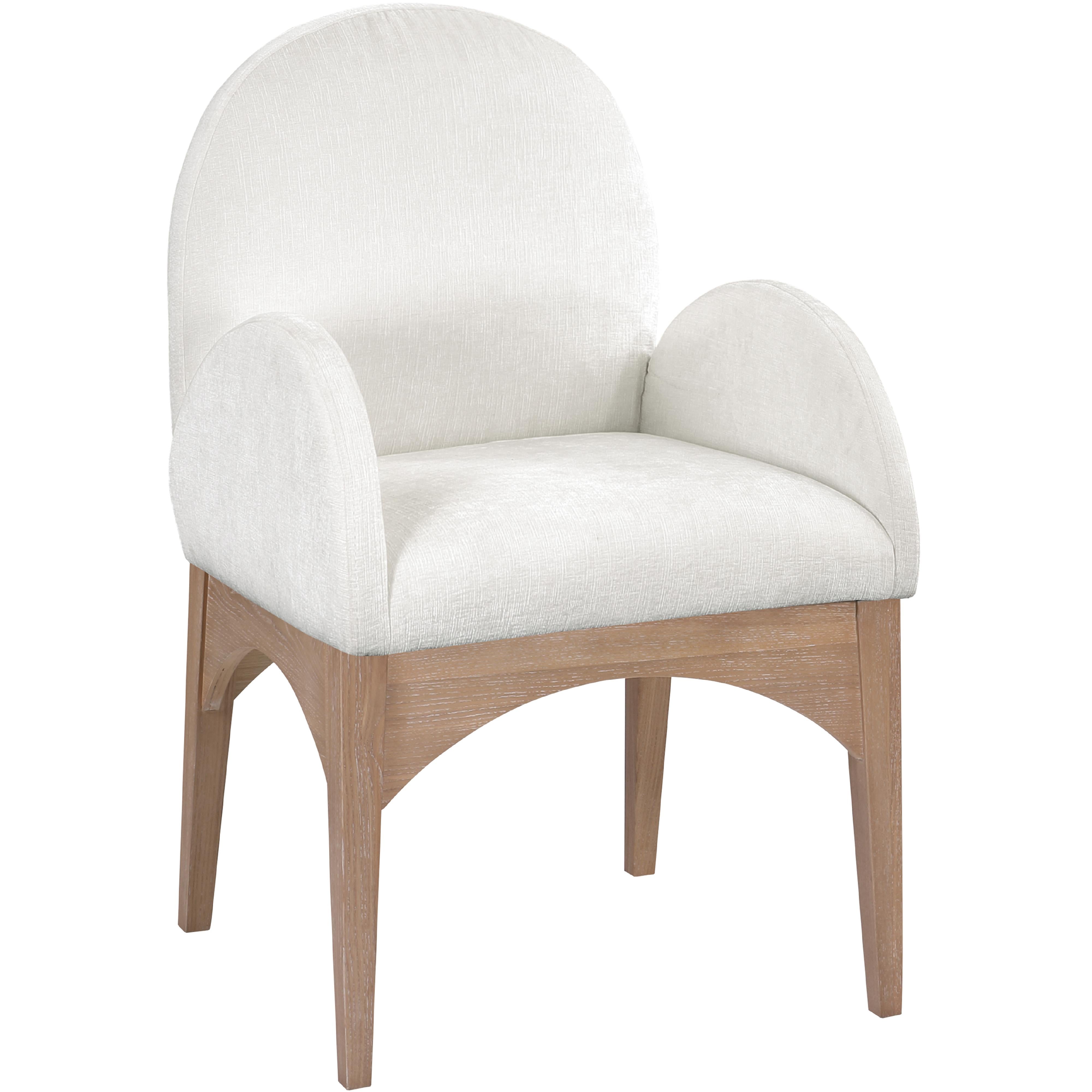 Meridian Waldorf Cream Chenille Fabric Dining Chair