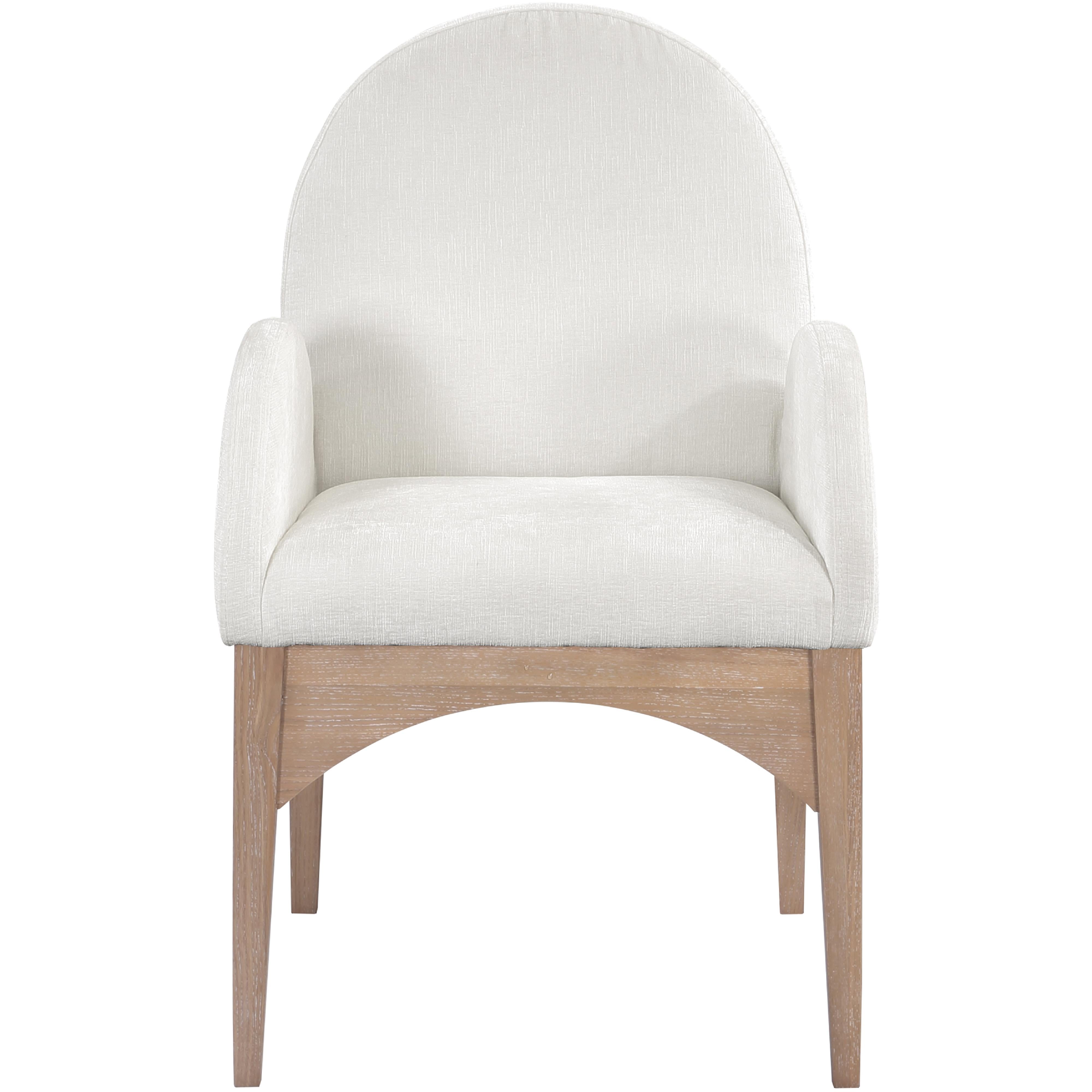 Meridian Waldorf Cream Chenille Fabric Dining Chair