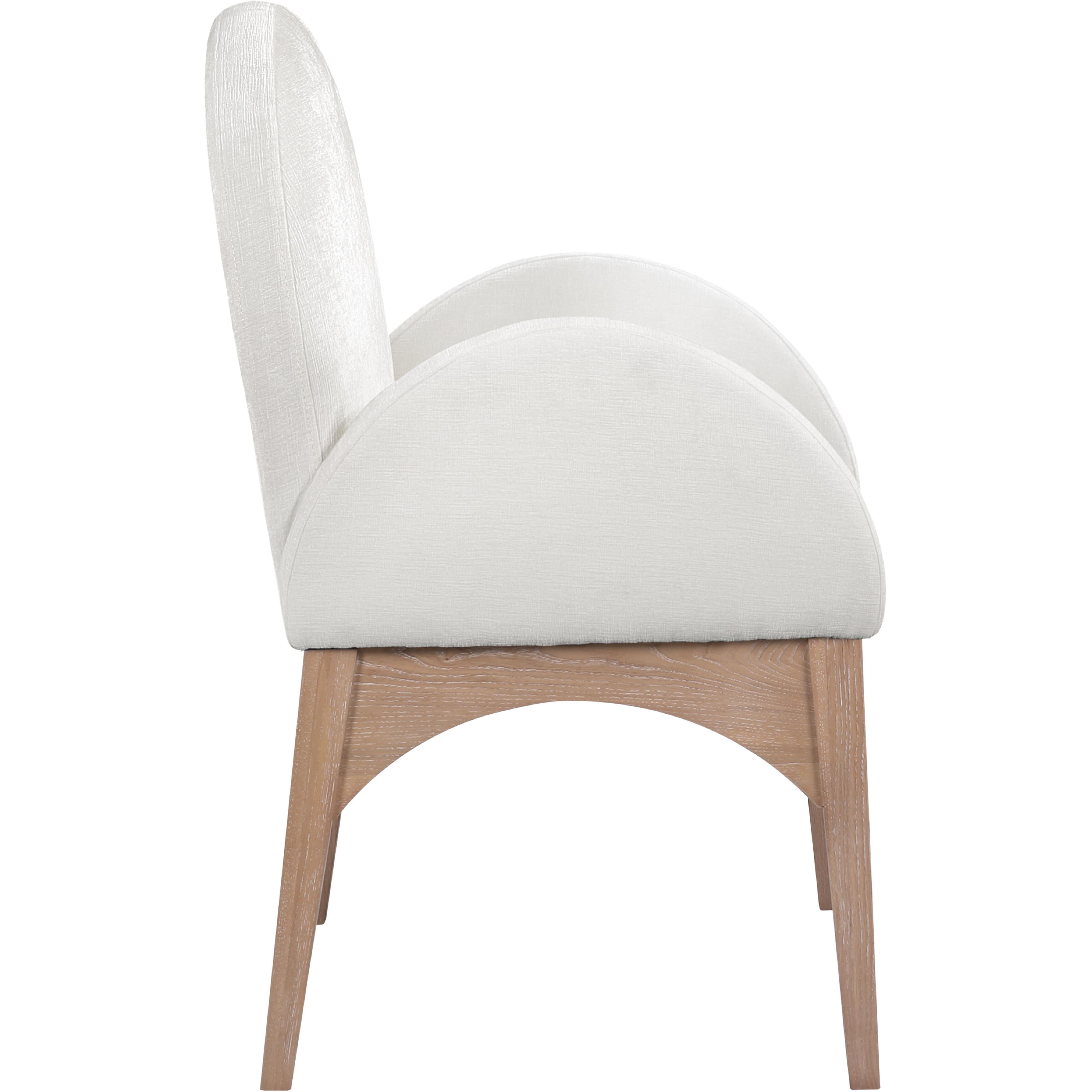 Meridian Waldorf Cream Chenille Fabric Dining Chair