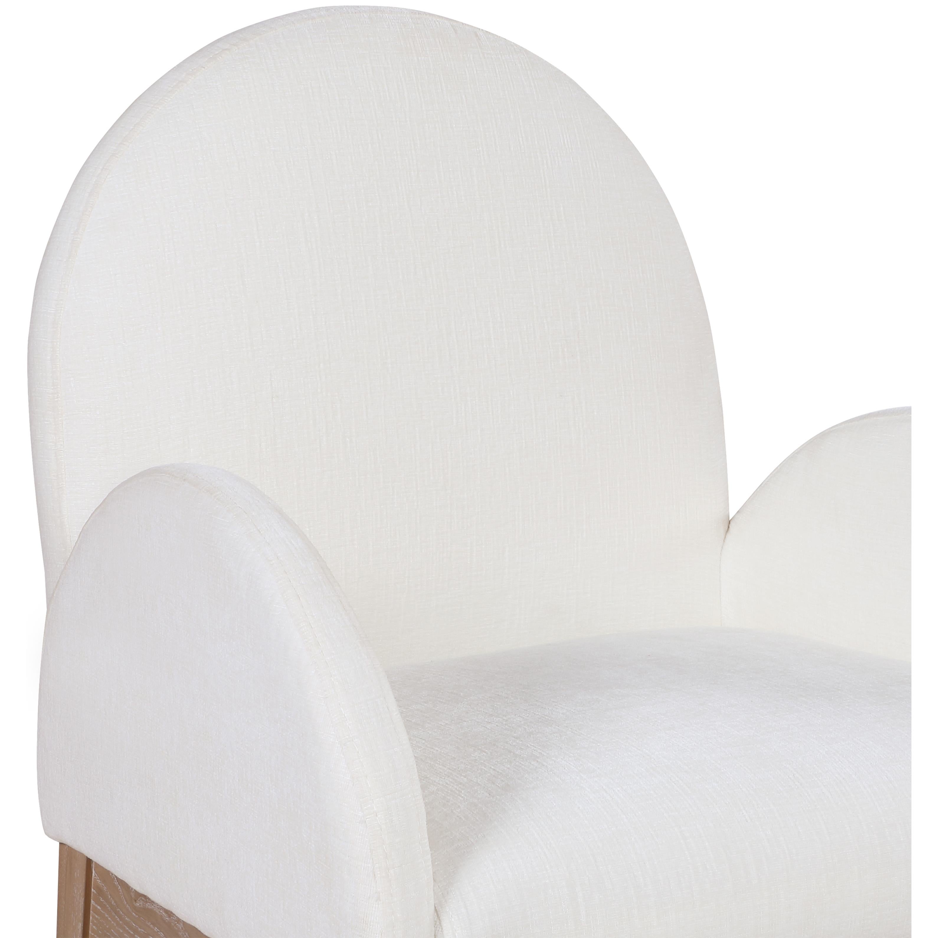 Meridian Waldorf Cream Chenille Fabric Dining Chair