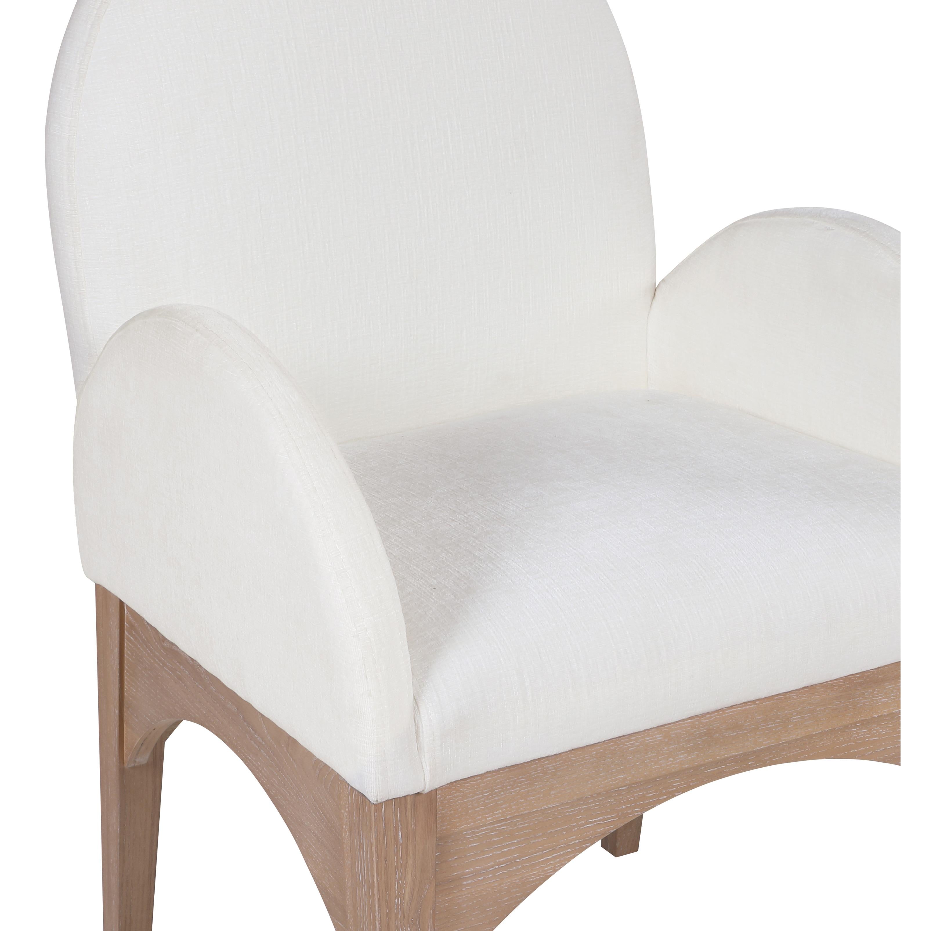 Meridian Waldorf Cream Chenille Fabric Dining Chair