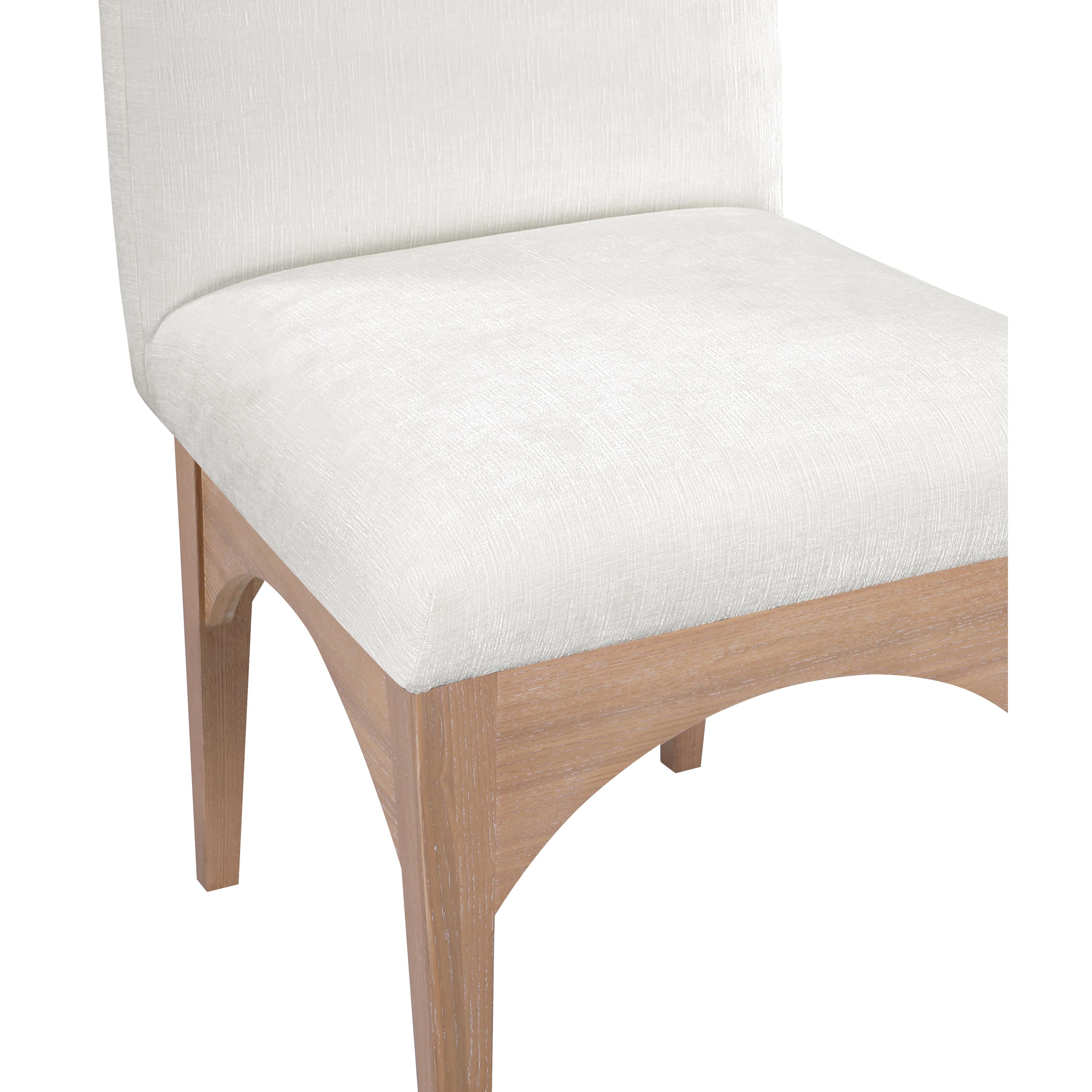 Meridian Waldorf Cream Chenille Fabric Dining Chair