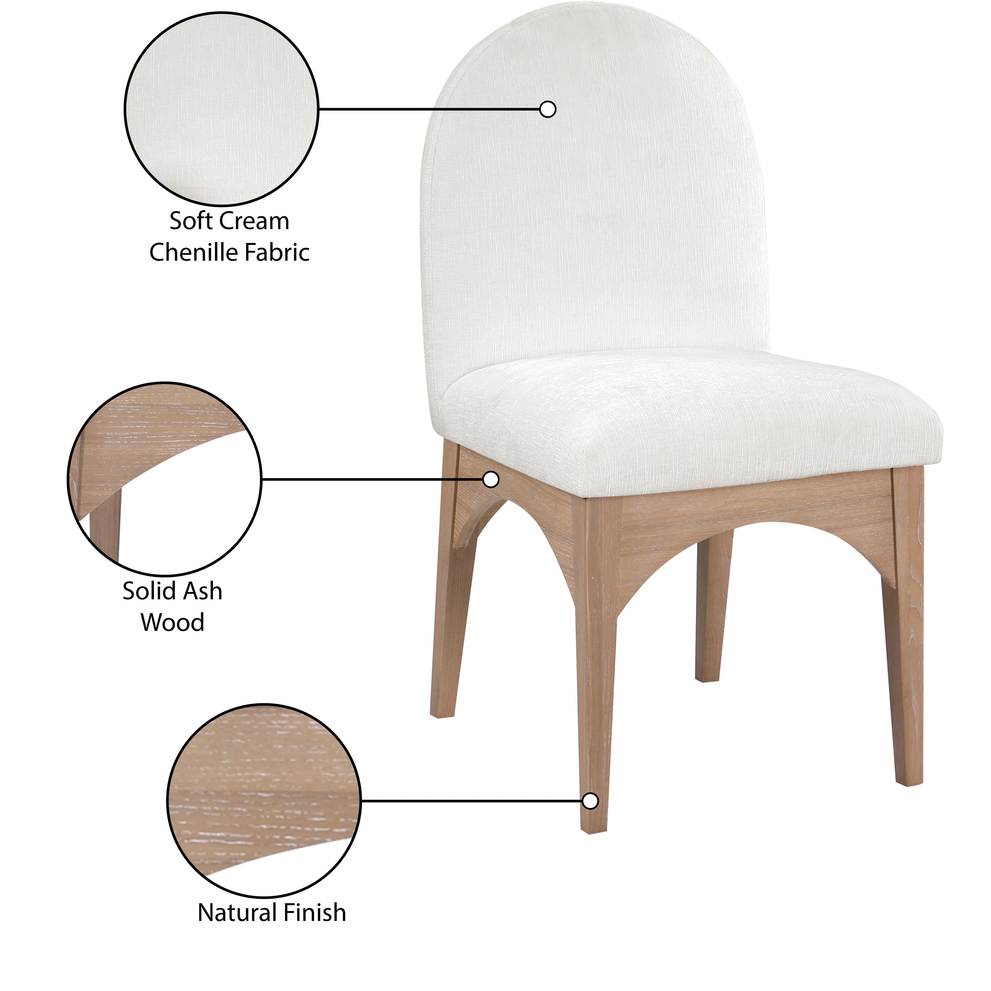 Meridian Waldorf Cream Chenille Fabric Dining Chair