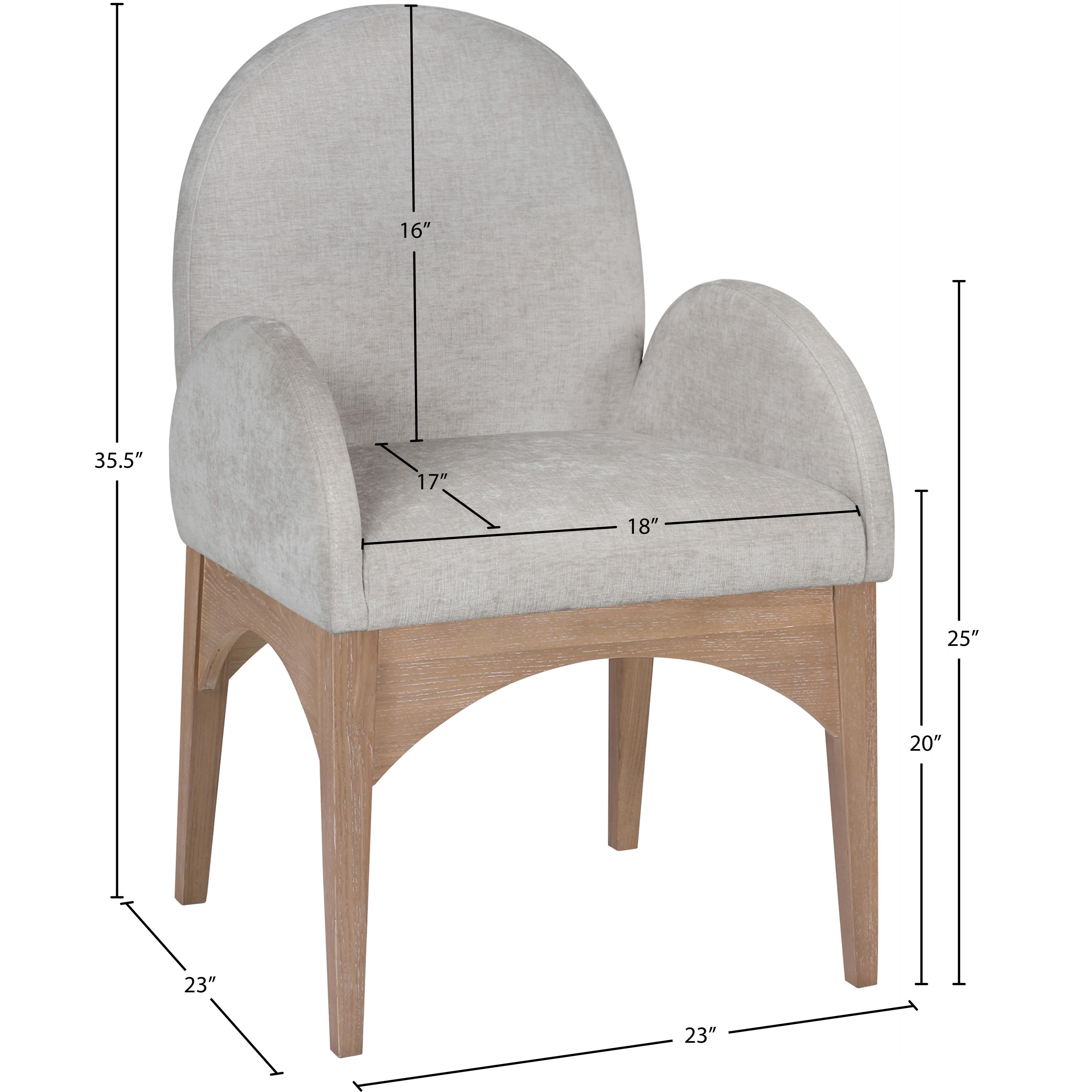 Meridian Waldorf Grey Chenille Fabric Dining Chair