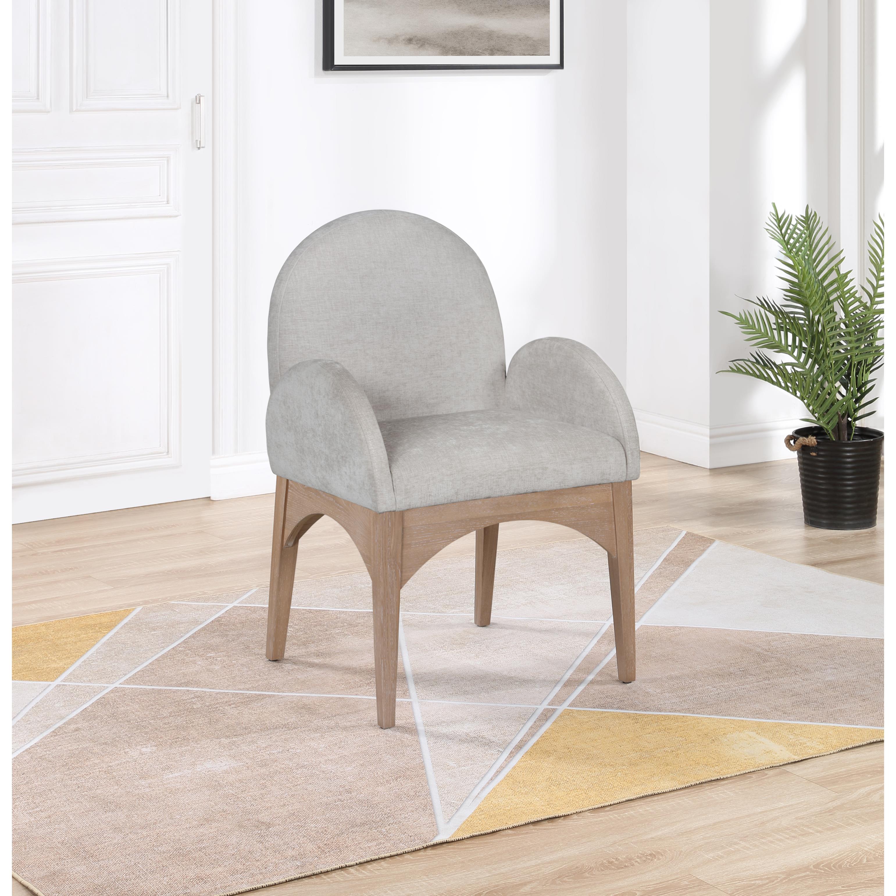 Meridian Waldorf Grey Chenille Fabric Dining Chair