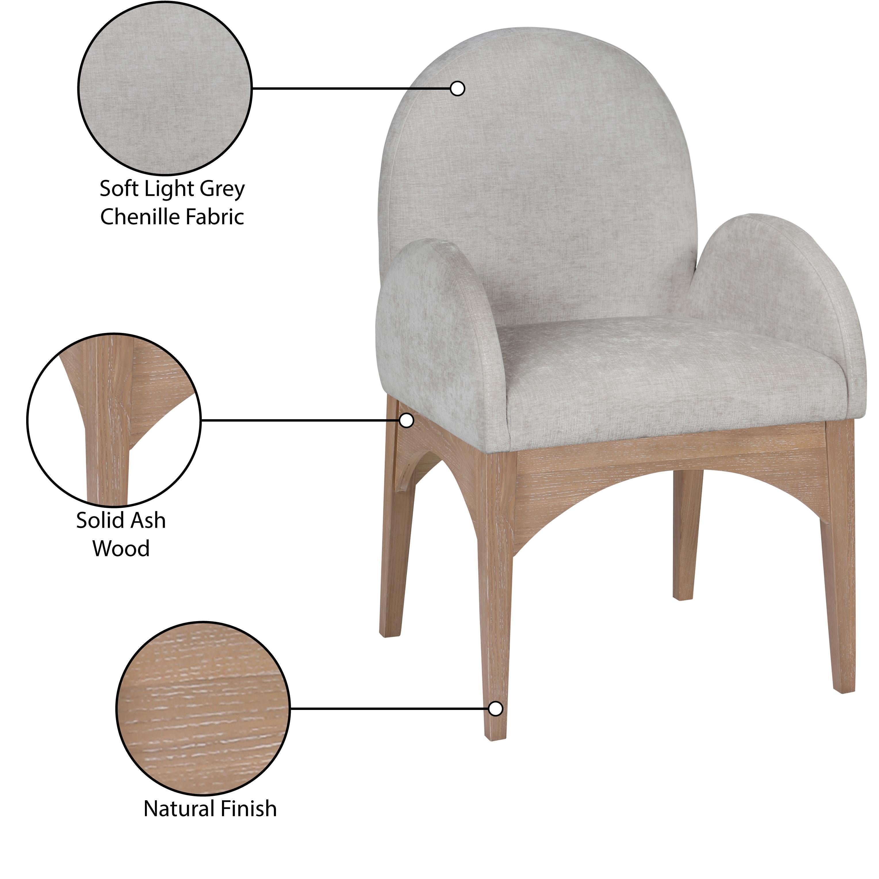 Meridian Waldorf Grey Chenille Fabric Dining Chair