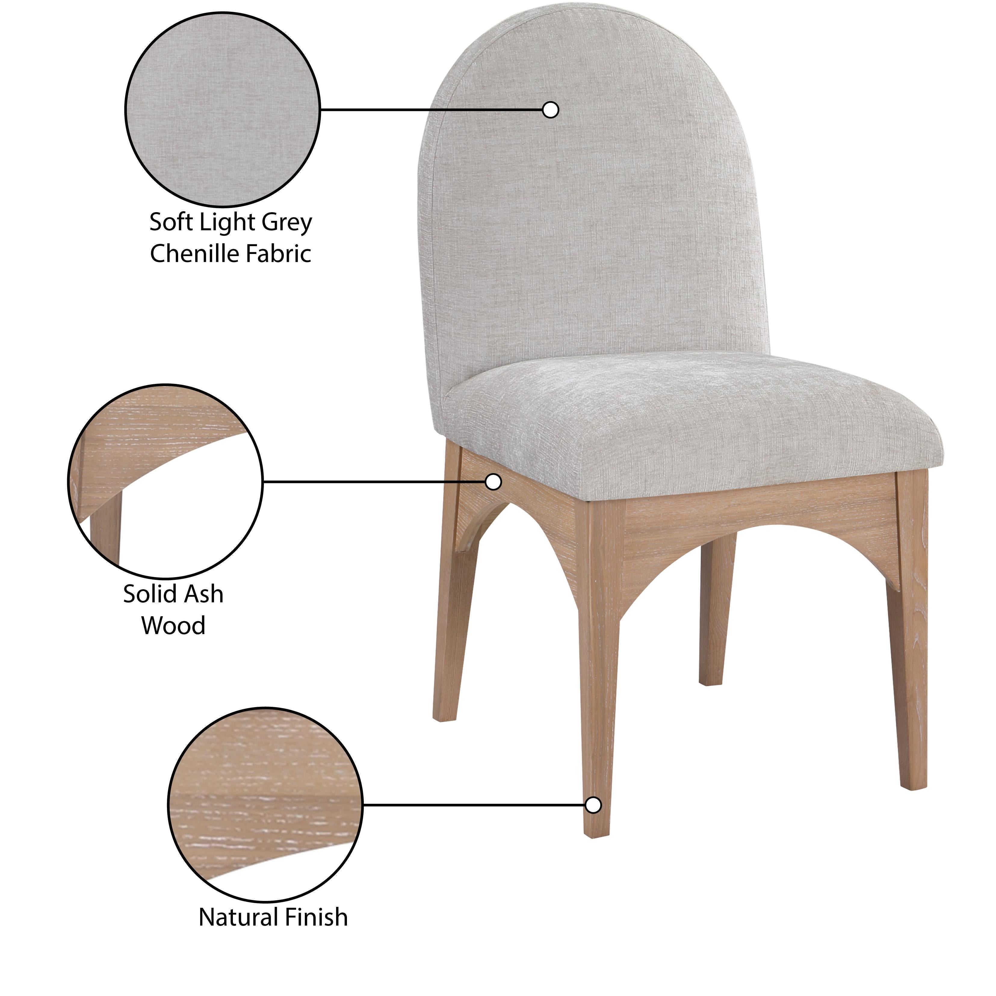 Meridian Waldorf Grey Chenille Fabric Dining Chair