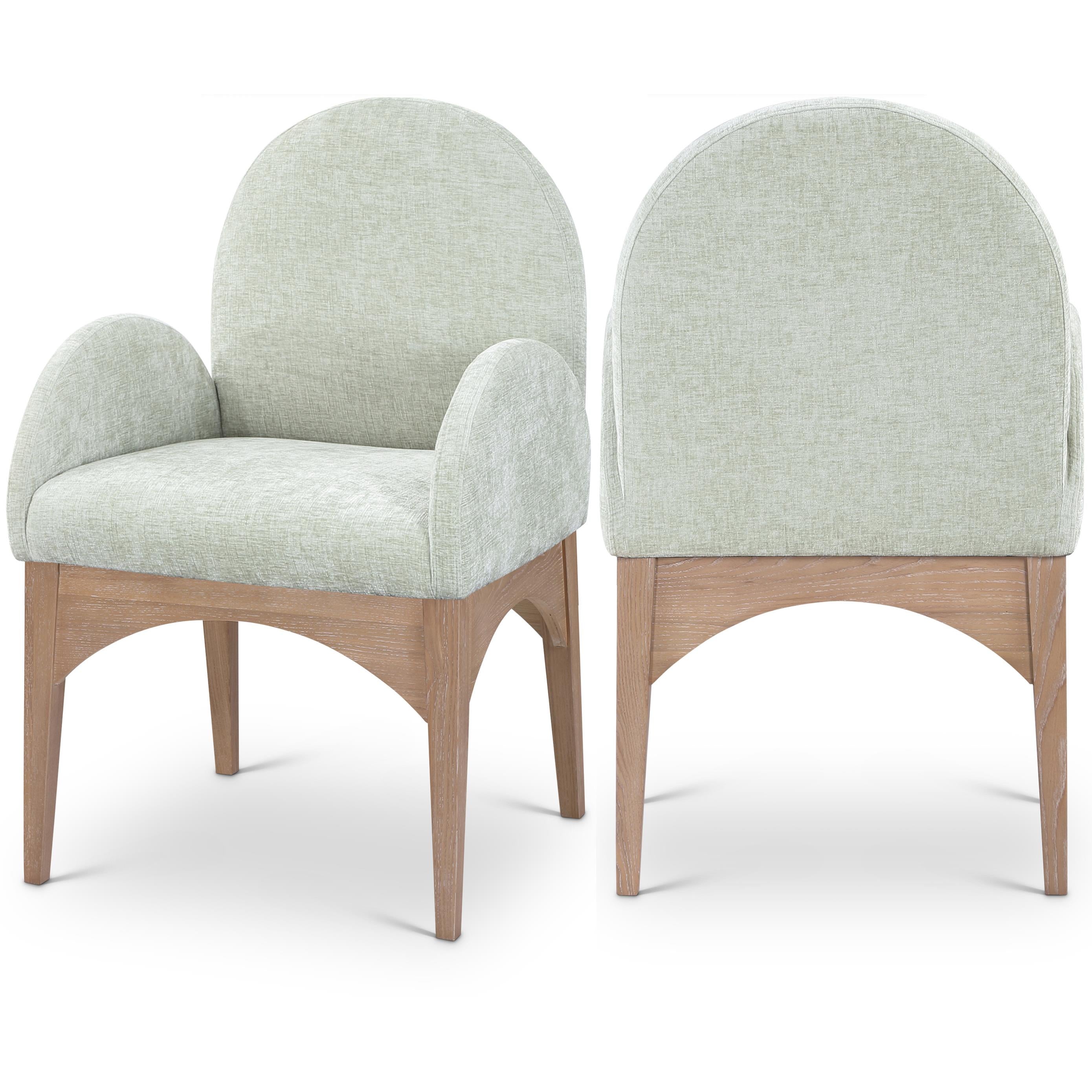 Meridian Waldorf Mint Chenille Fabric Dining Chair