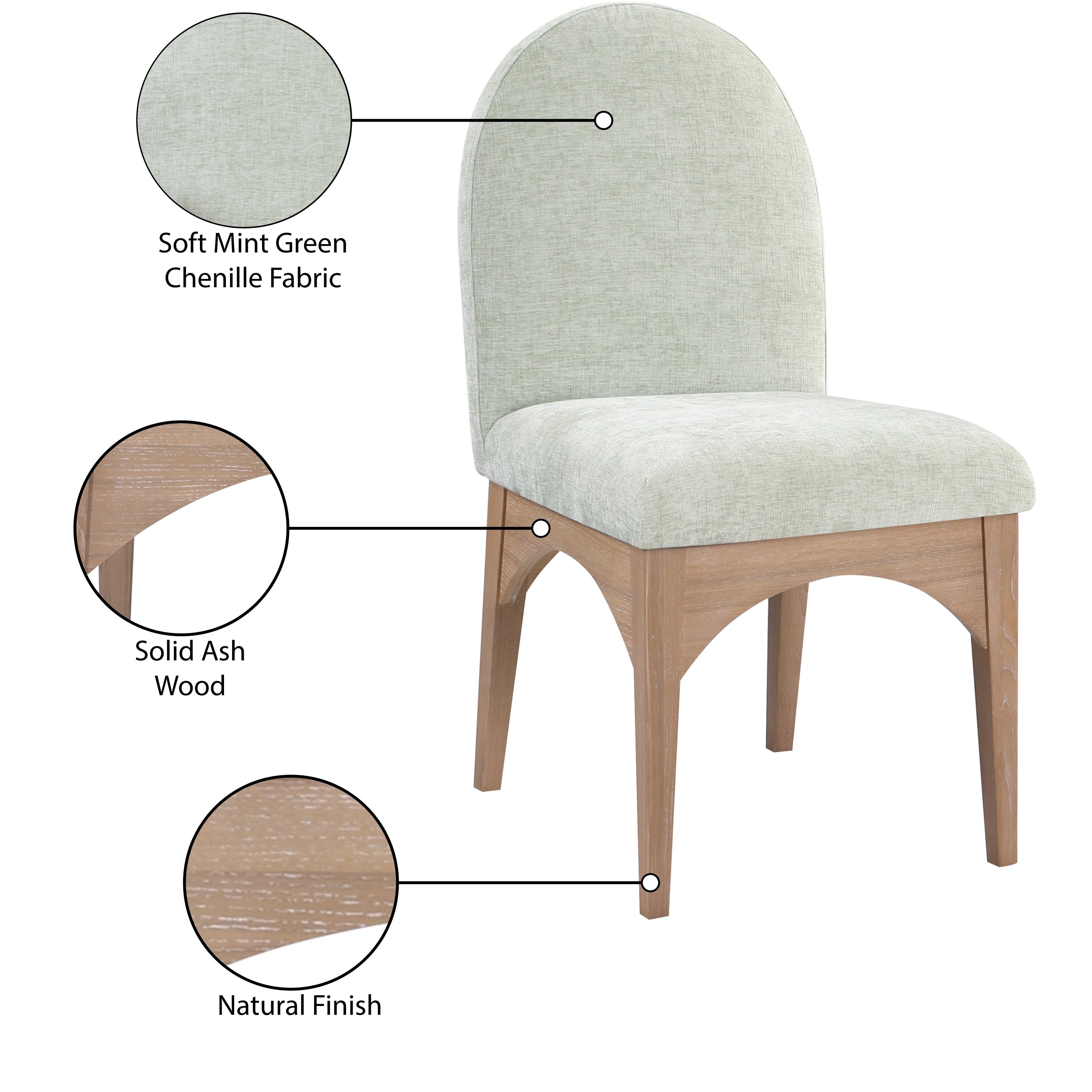 Meridian Waldorf Mint Chenille Fabric Dining Chair