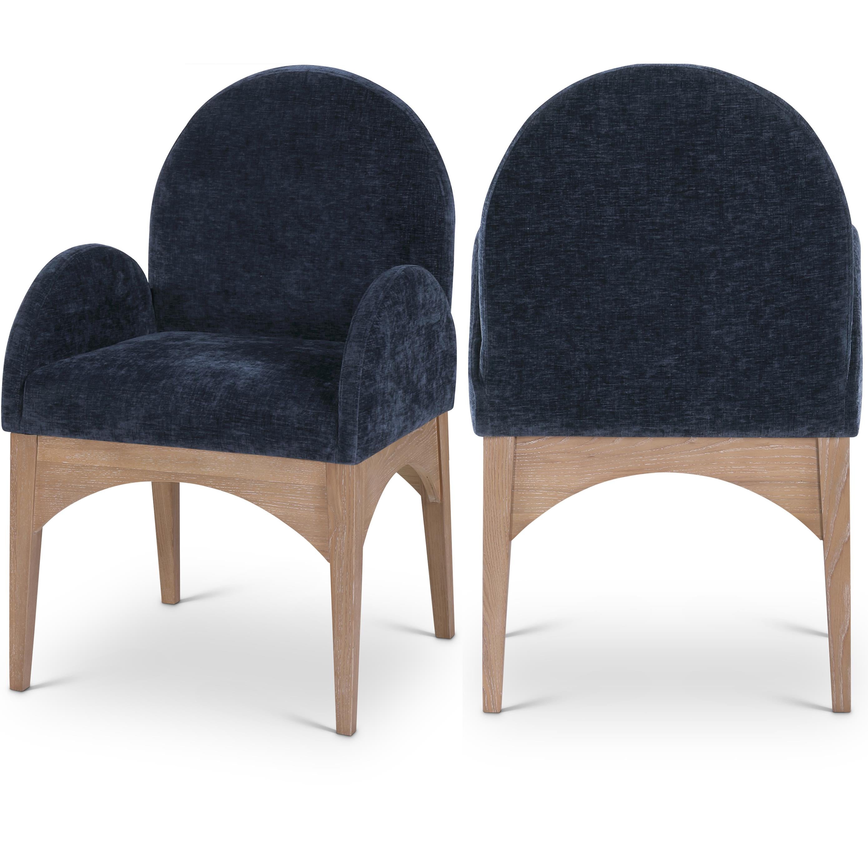 Meridian Waldorf Navy Chenille Fabric Dining Chair