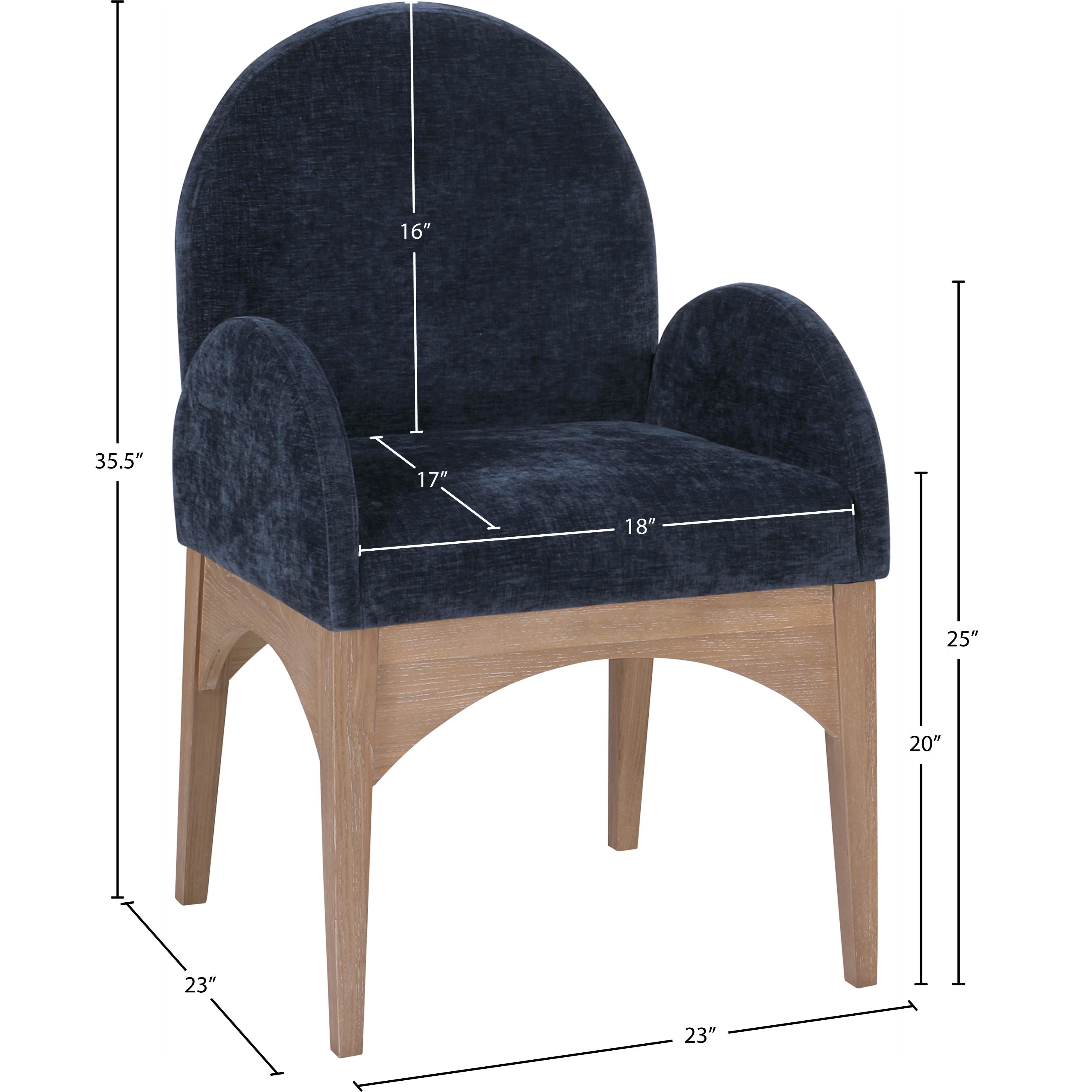 Meridian Waldorf Navy Chenille Fabric Dining Chair