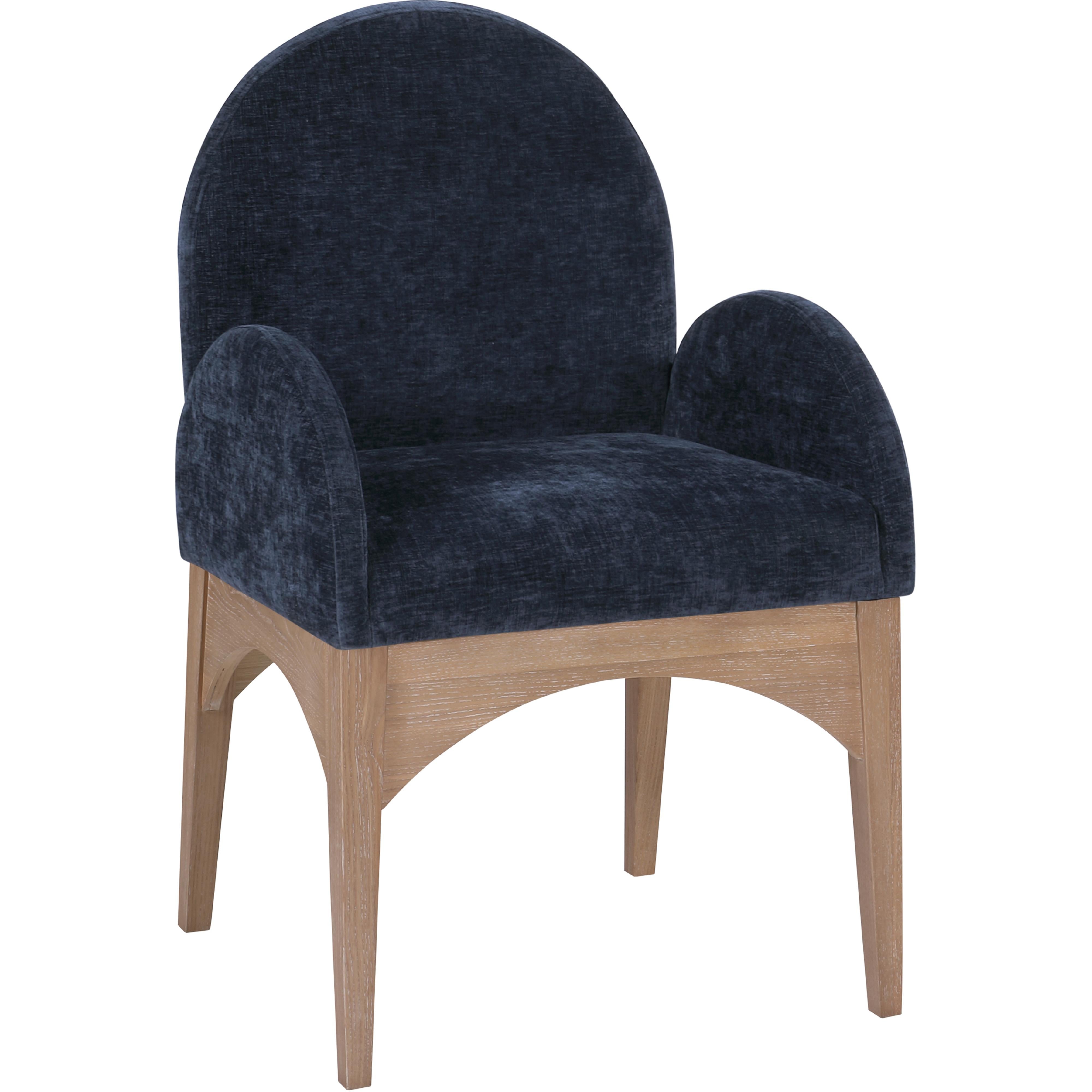 Meridian Waldorf Navy Chenille Fabric Dining Chair