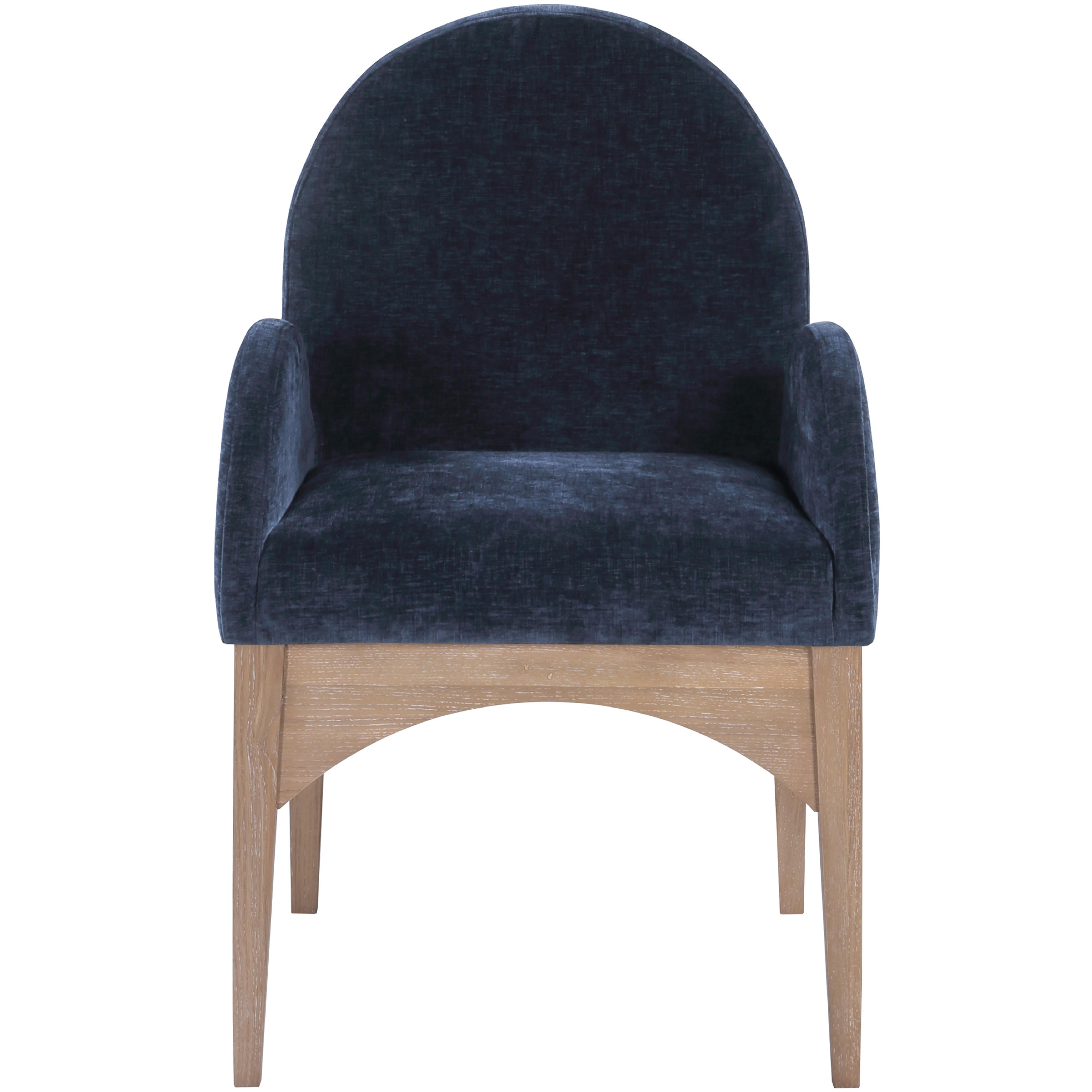 Meridian Waldorf Navy Chenille Fabric Dining Chair