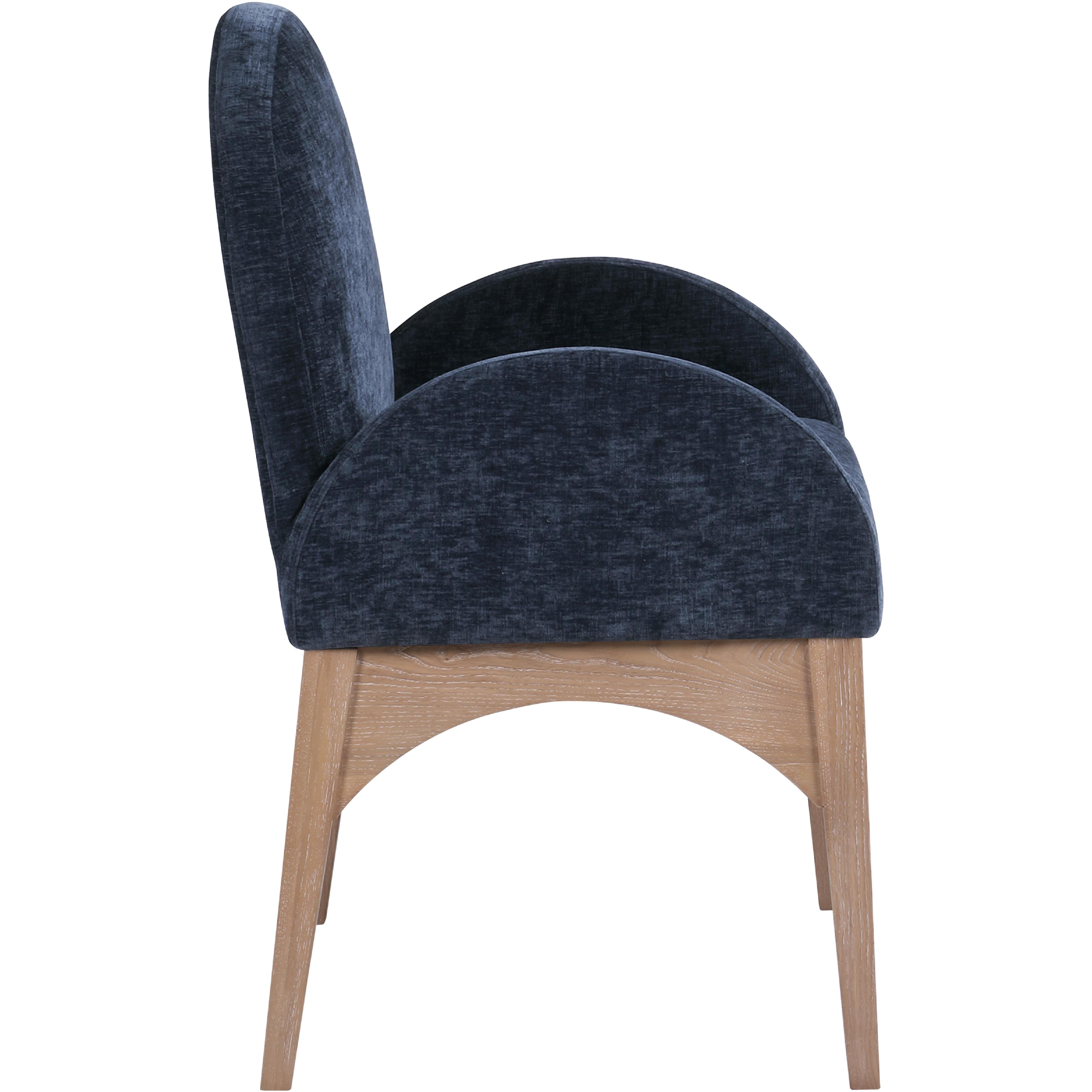 Meridian Waldorf Navy Chenille Fabric Dining Chair