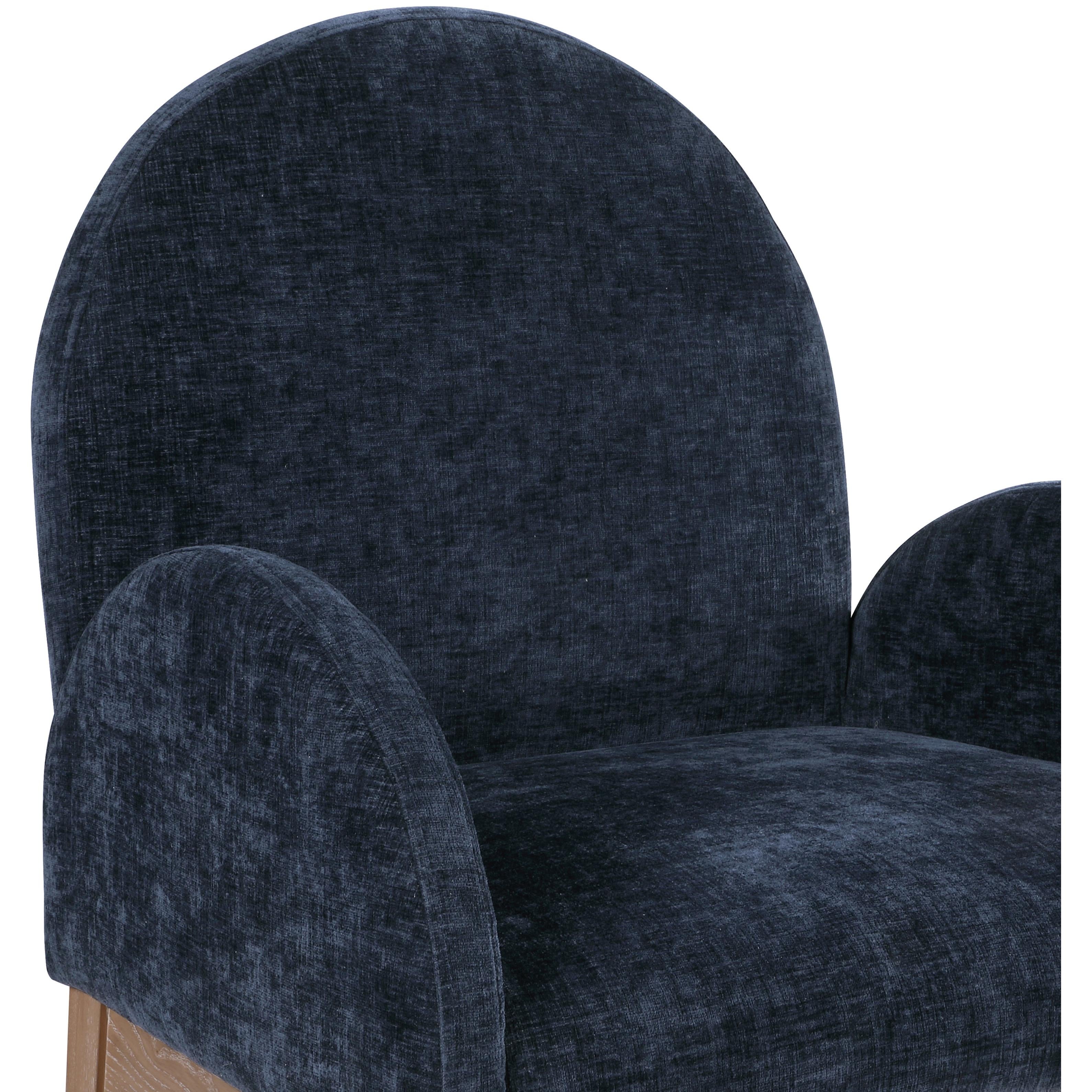 Meridian Waldorf Navy Chenille Fabric Dining Chair