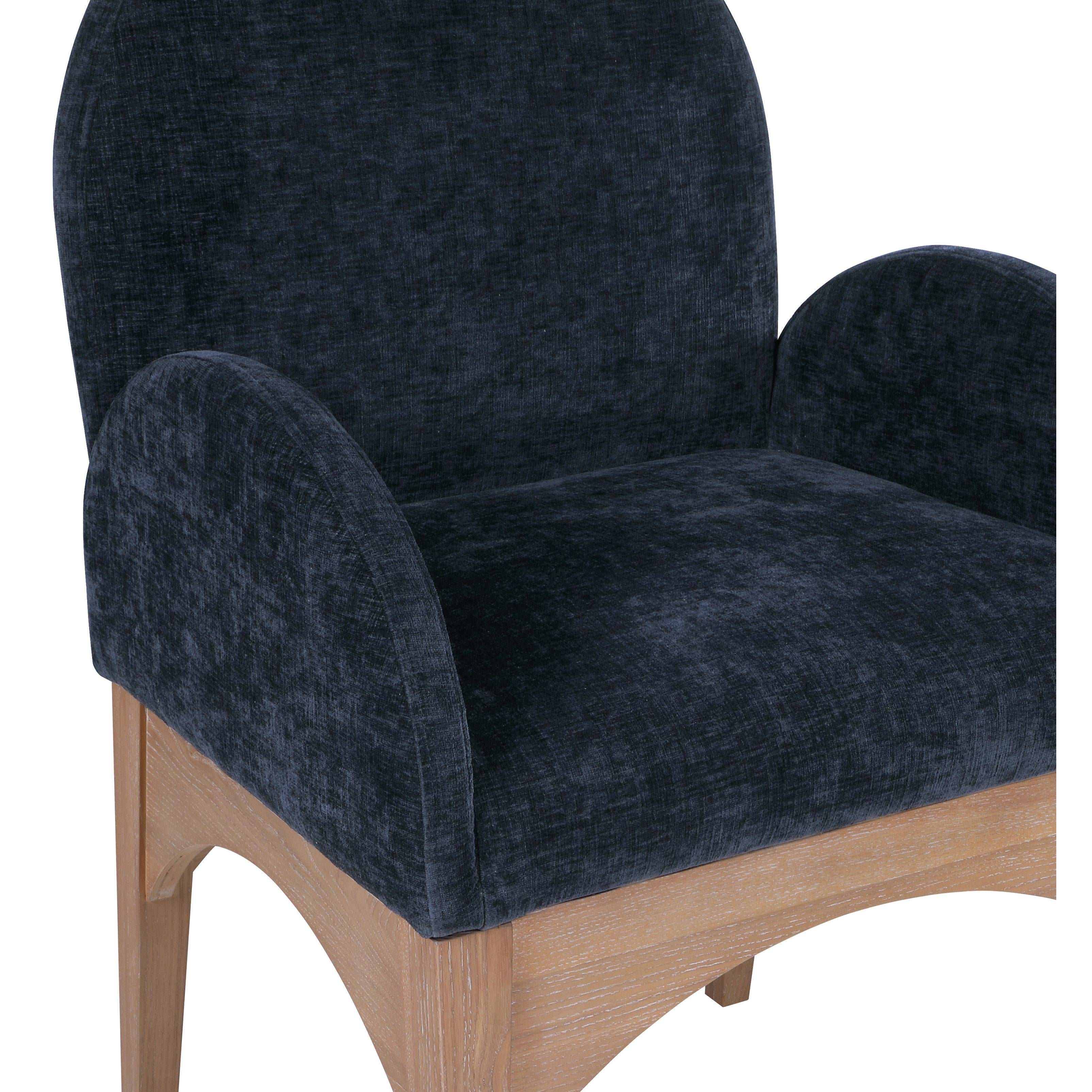 Meridian Waldorf Navy Chenille Fabric Dining Chair