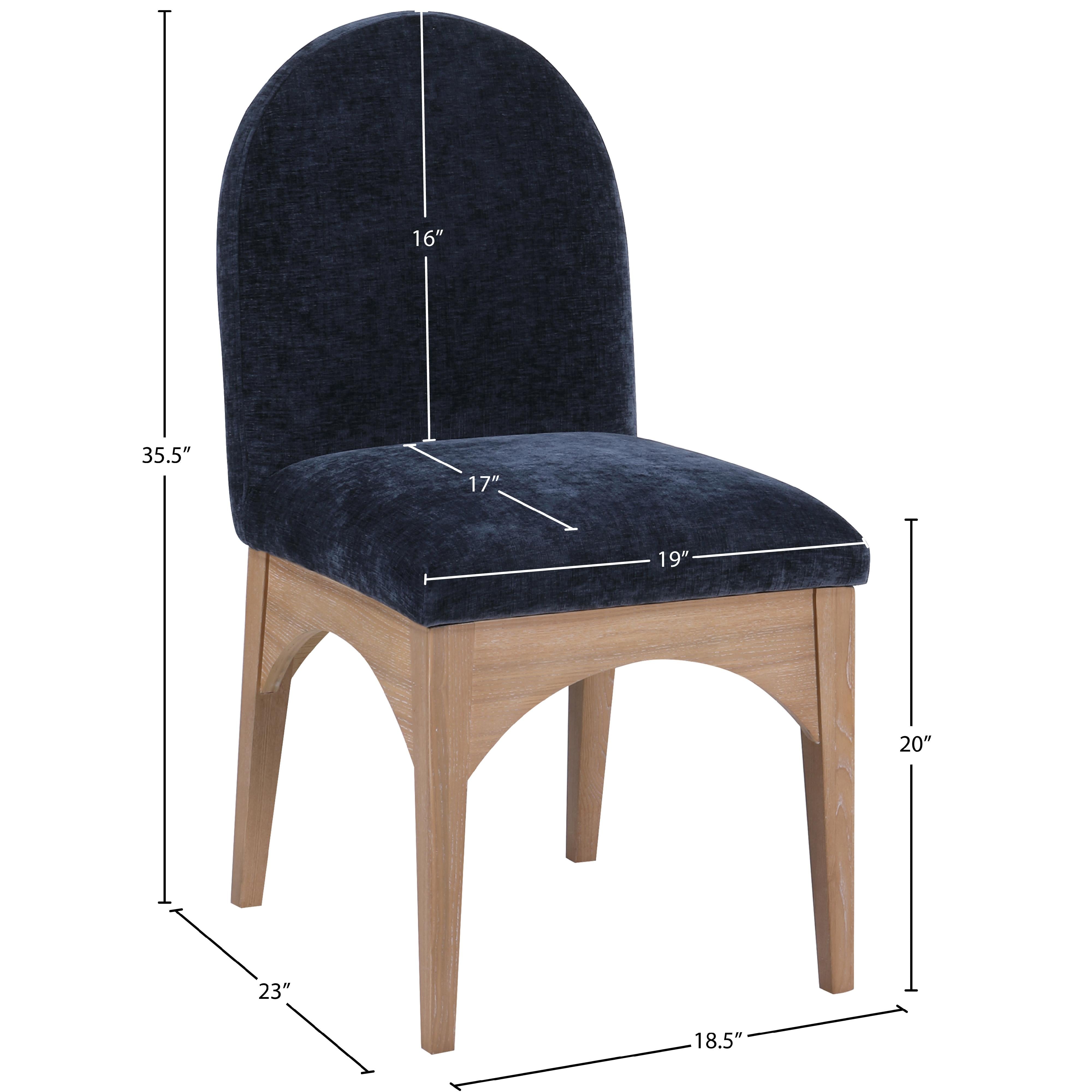 Meridian Waldorf Navy Chenille Fabric Dining Chair