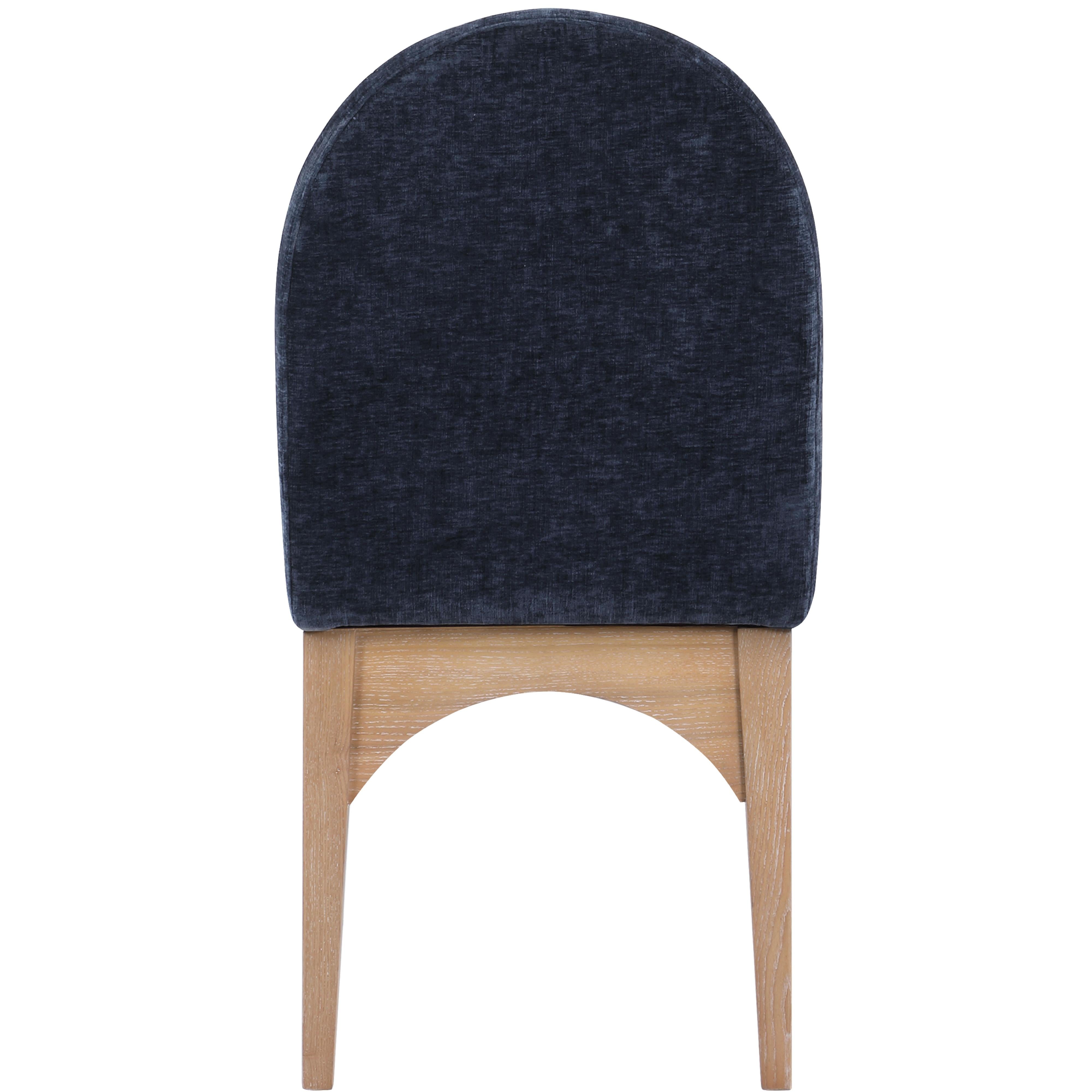 Meridian Waldorf Navy Chenille Fabric Dining Chair