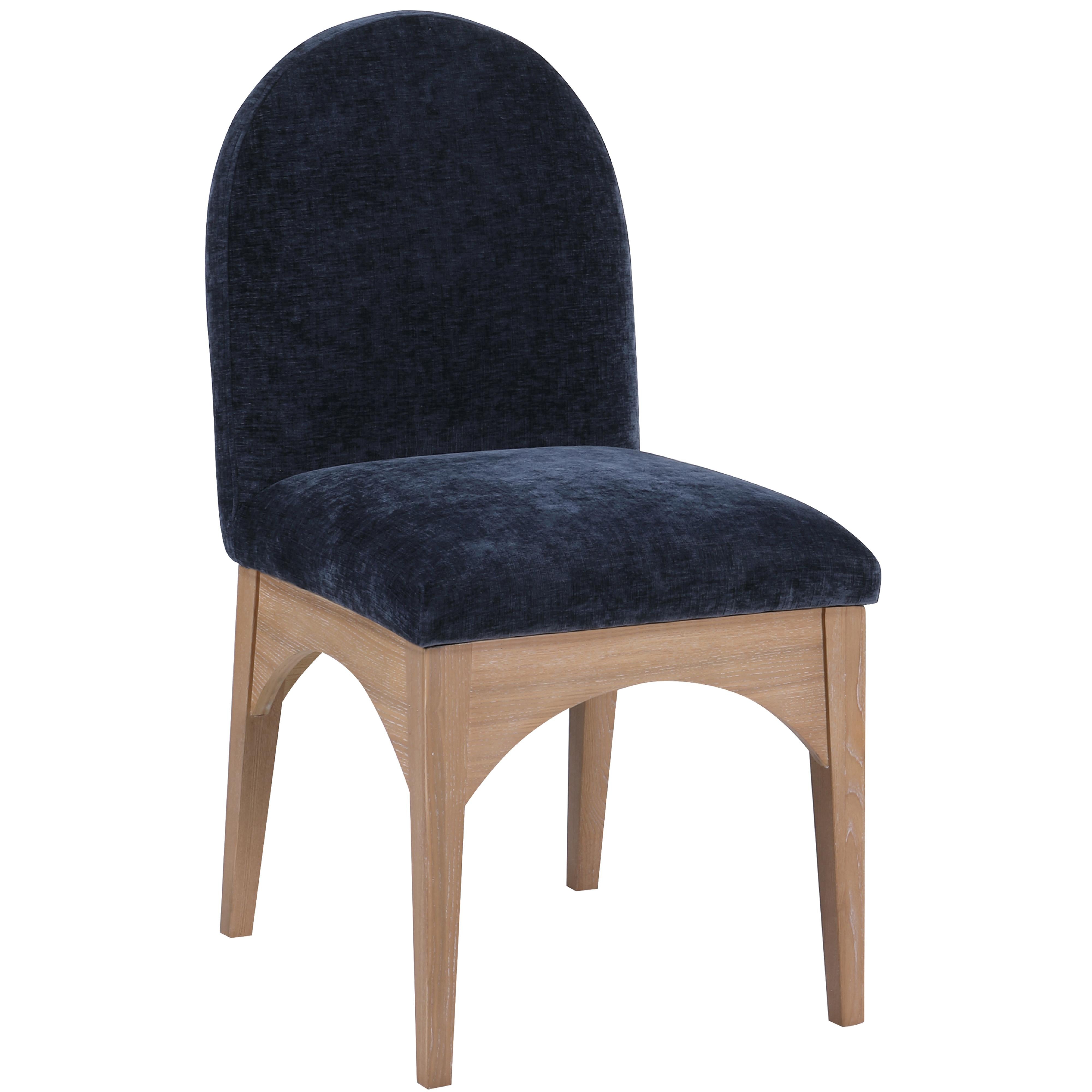 Meridian Waldorf Navy Chenille Fabric Dining Chair