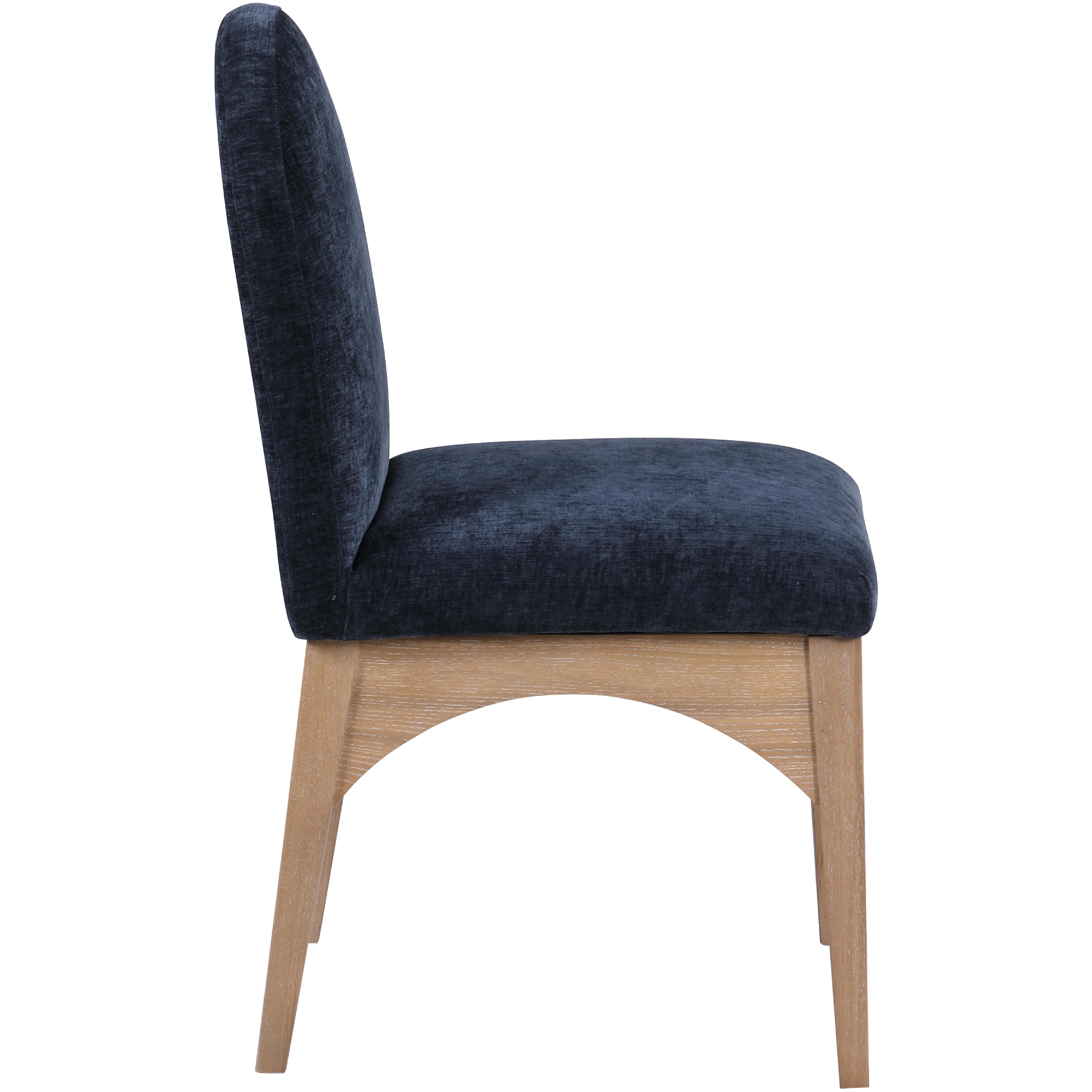 Meridian Waldorf Navy Chenille Fabric Dining Chair