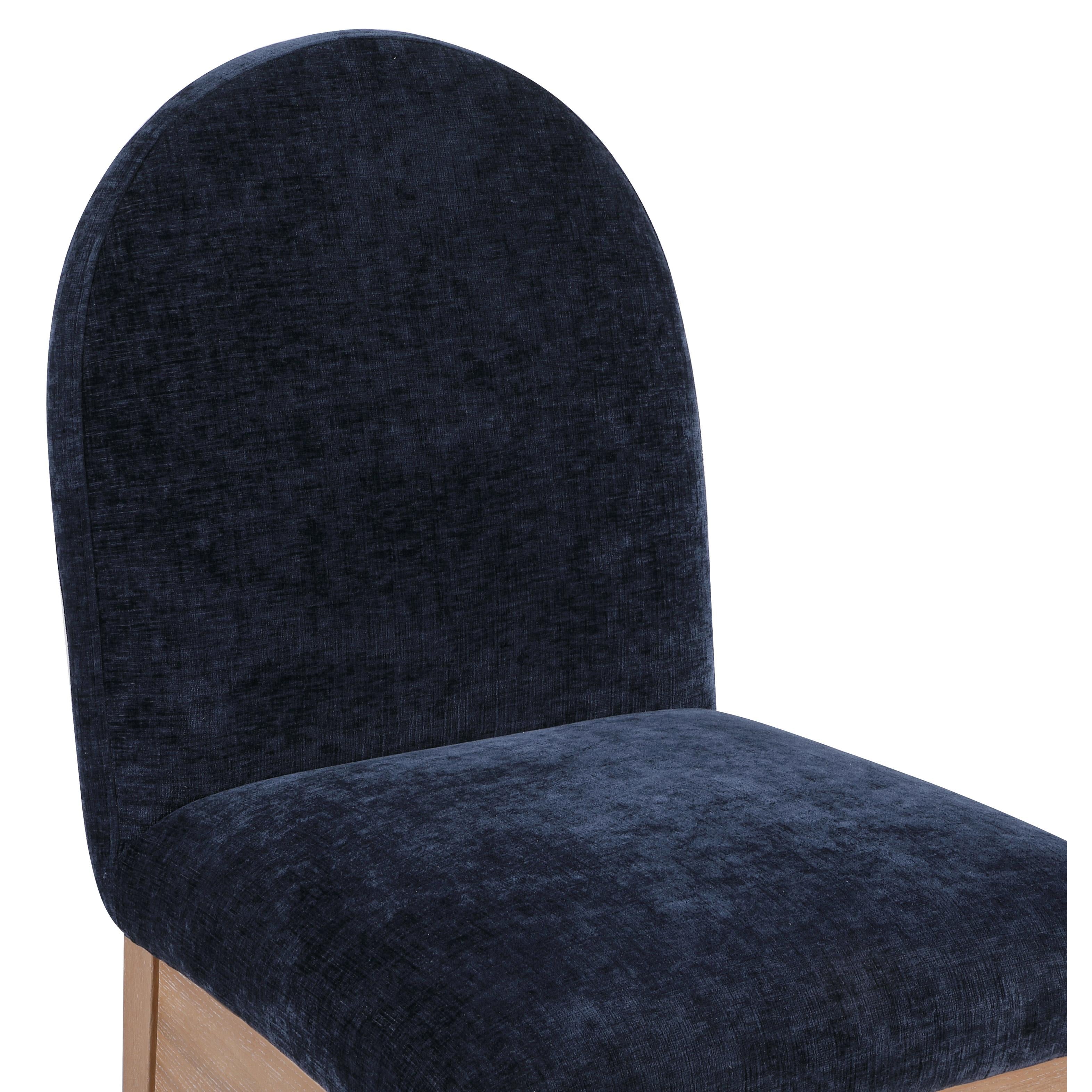 Meridian Waldorf Navy Chenille Fabric Dining Chair