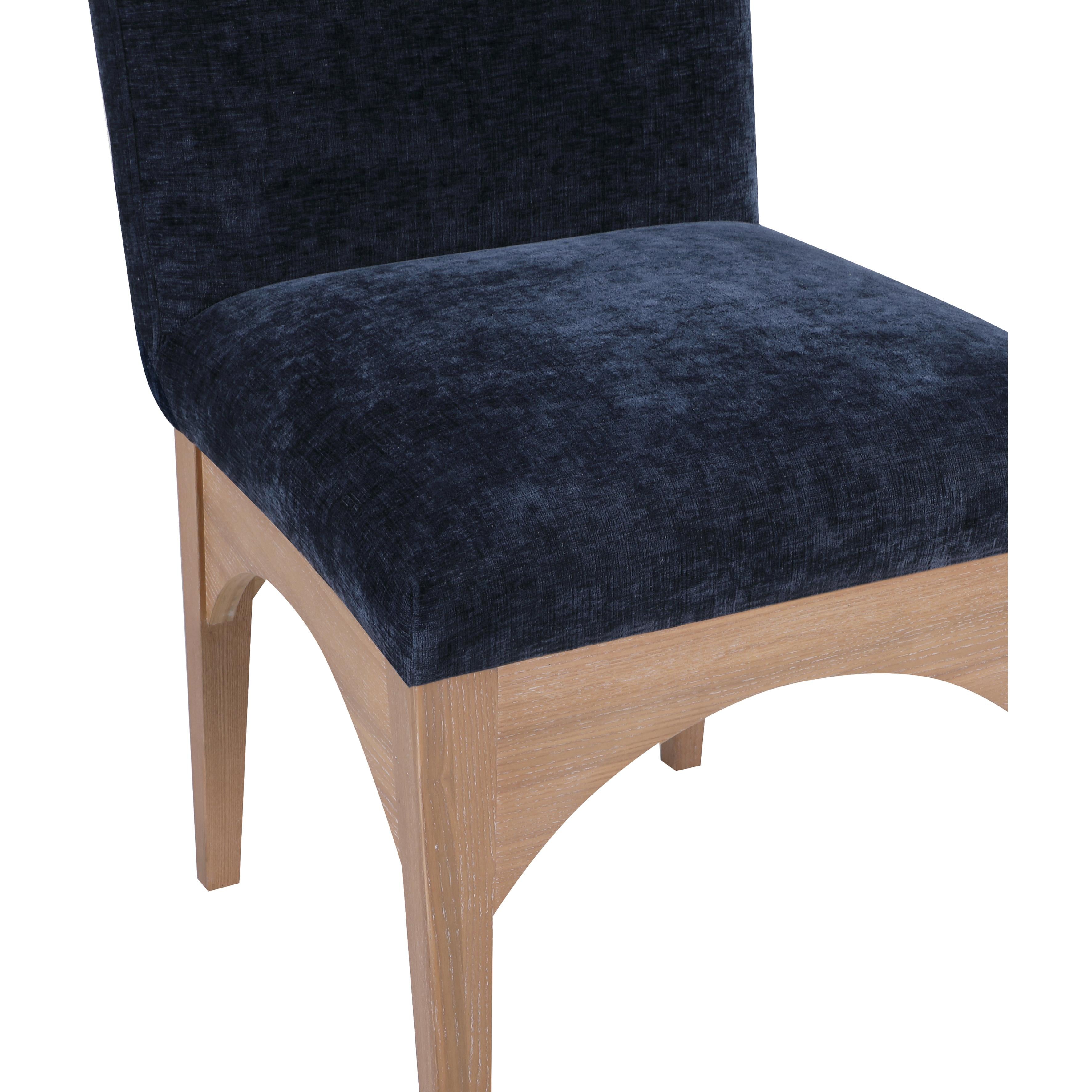 Meridian Waldorf Navy Chenille Fabric Dining Chair