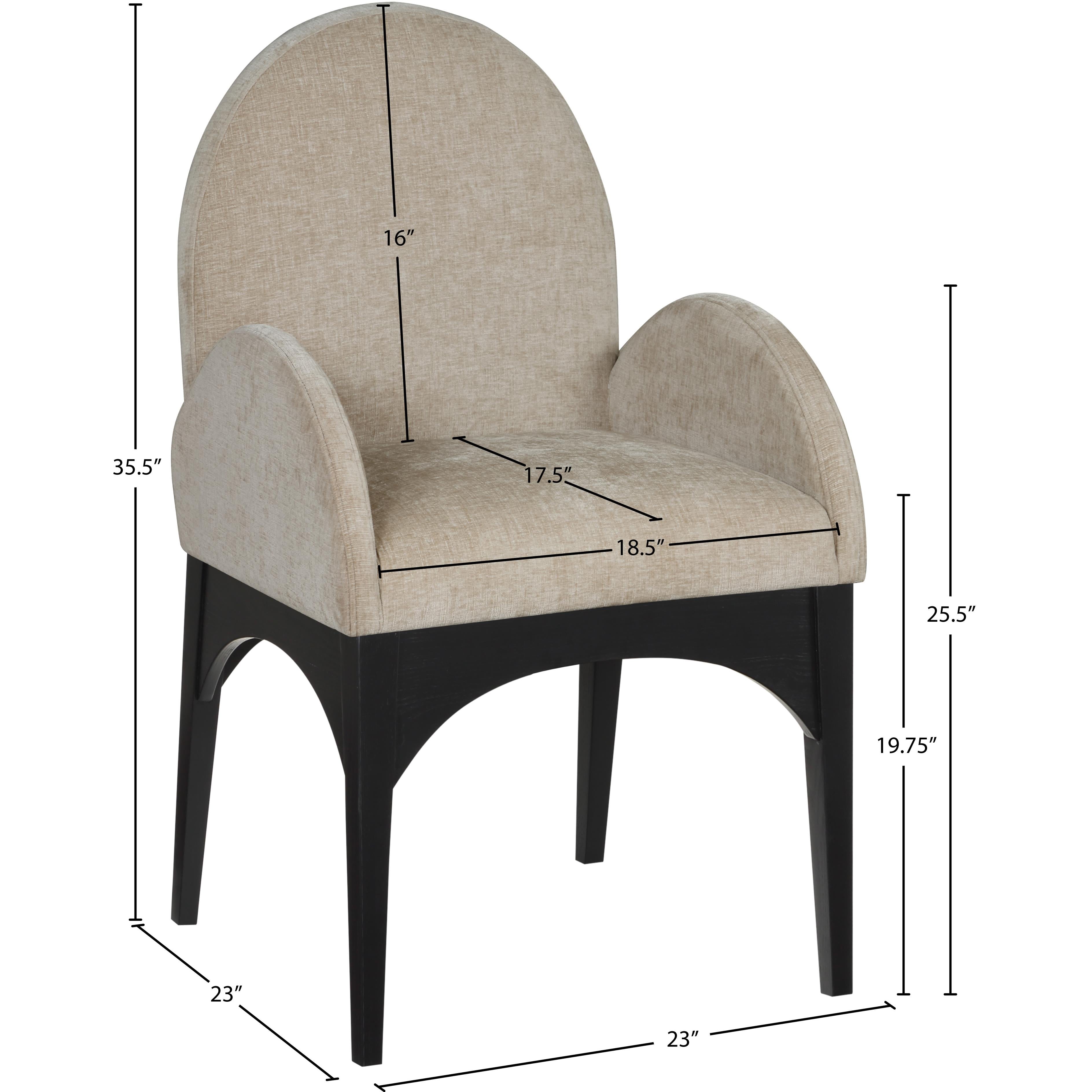 Meridian Waldorf Beige Chenille Fabric Dining Chair