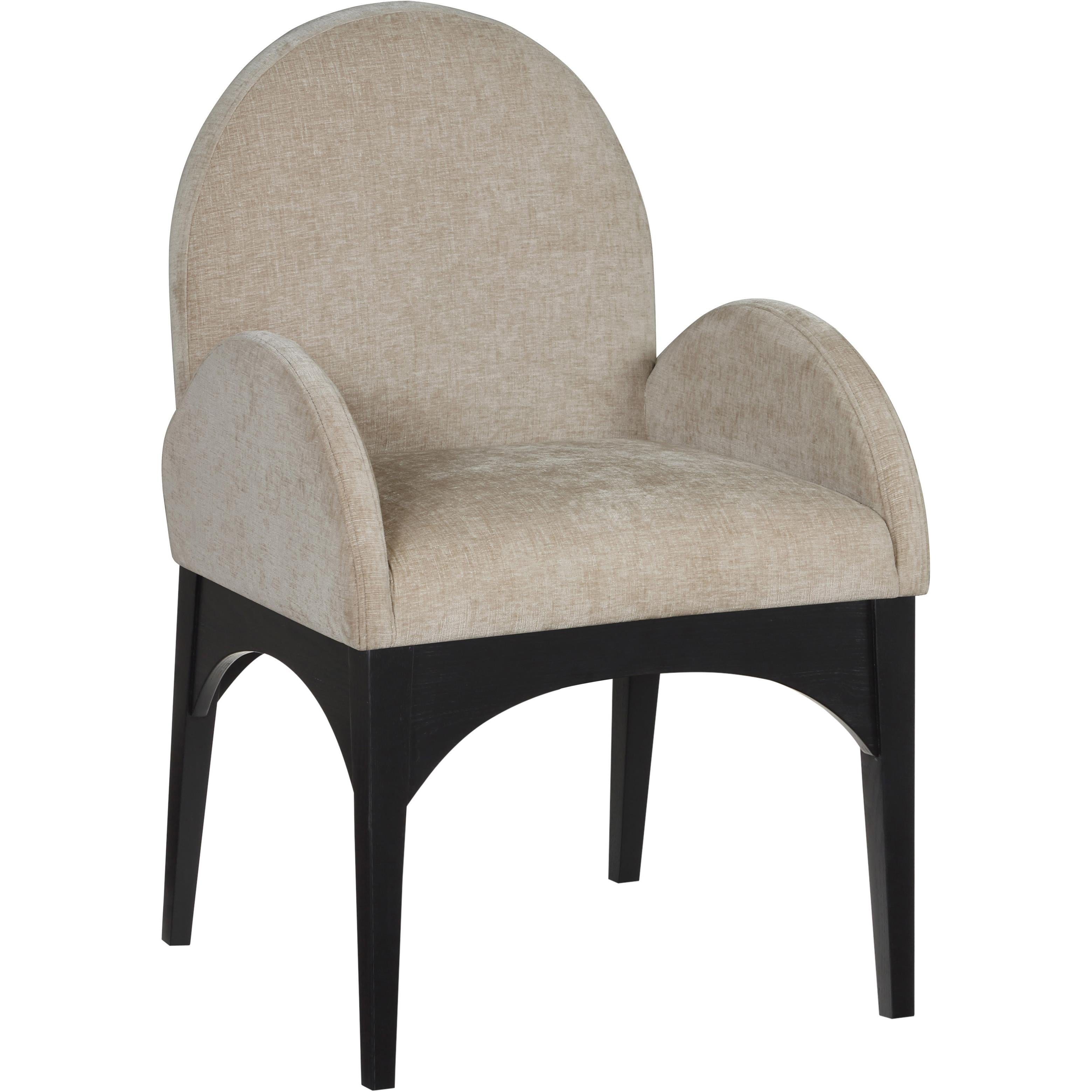 Meridian Waldorf Beige Chenille Fabric Dining Chair