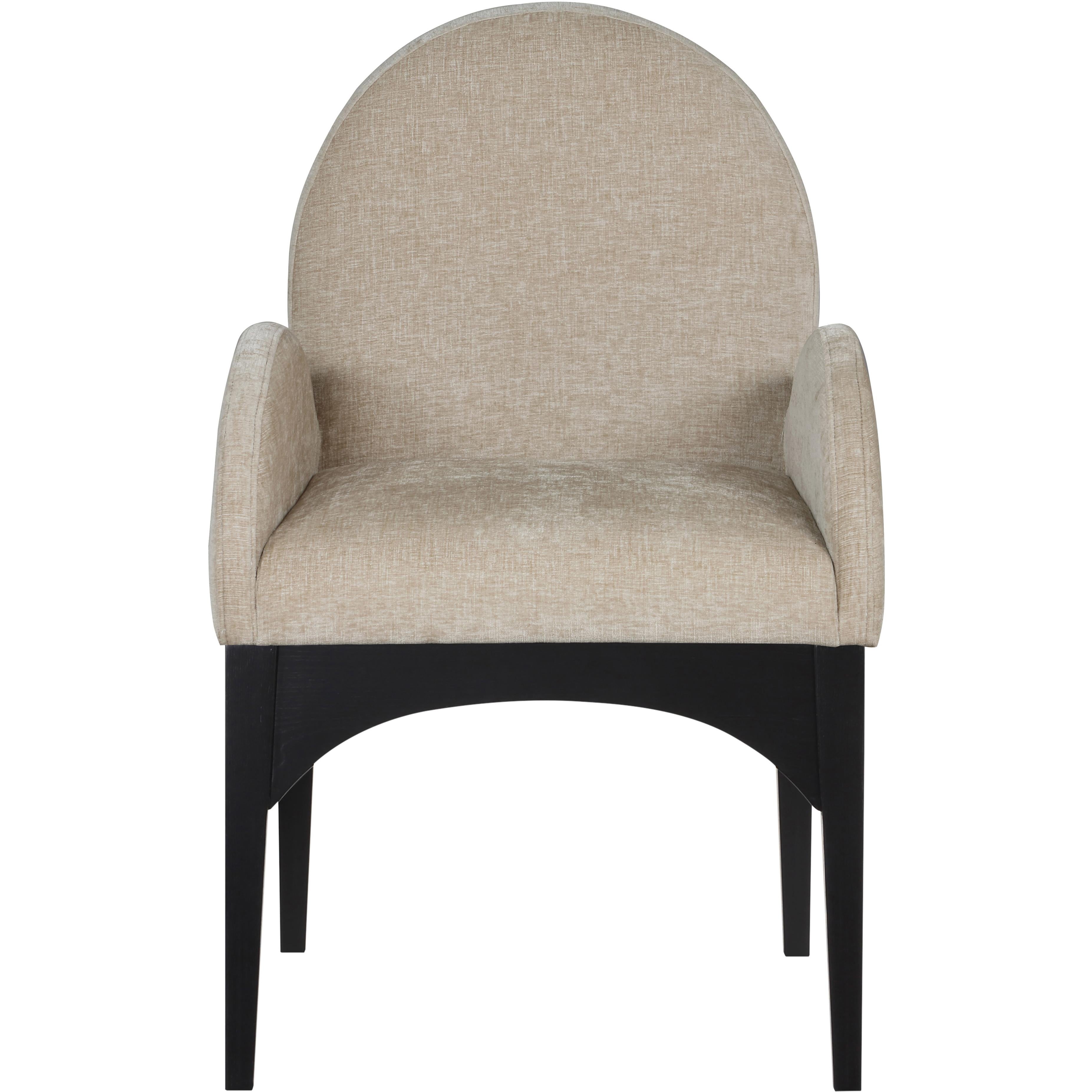 Meridian Waldorf Beige Chenille Fabric Dining Chair