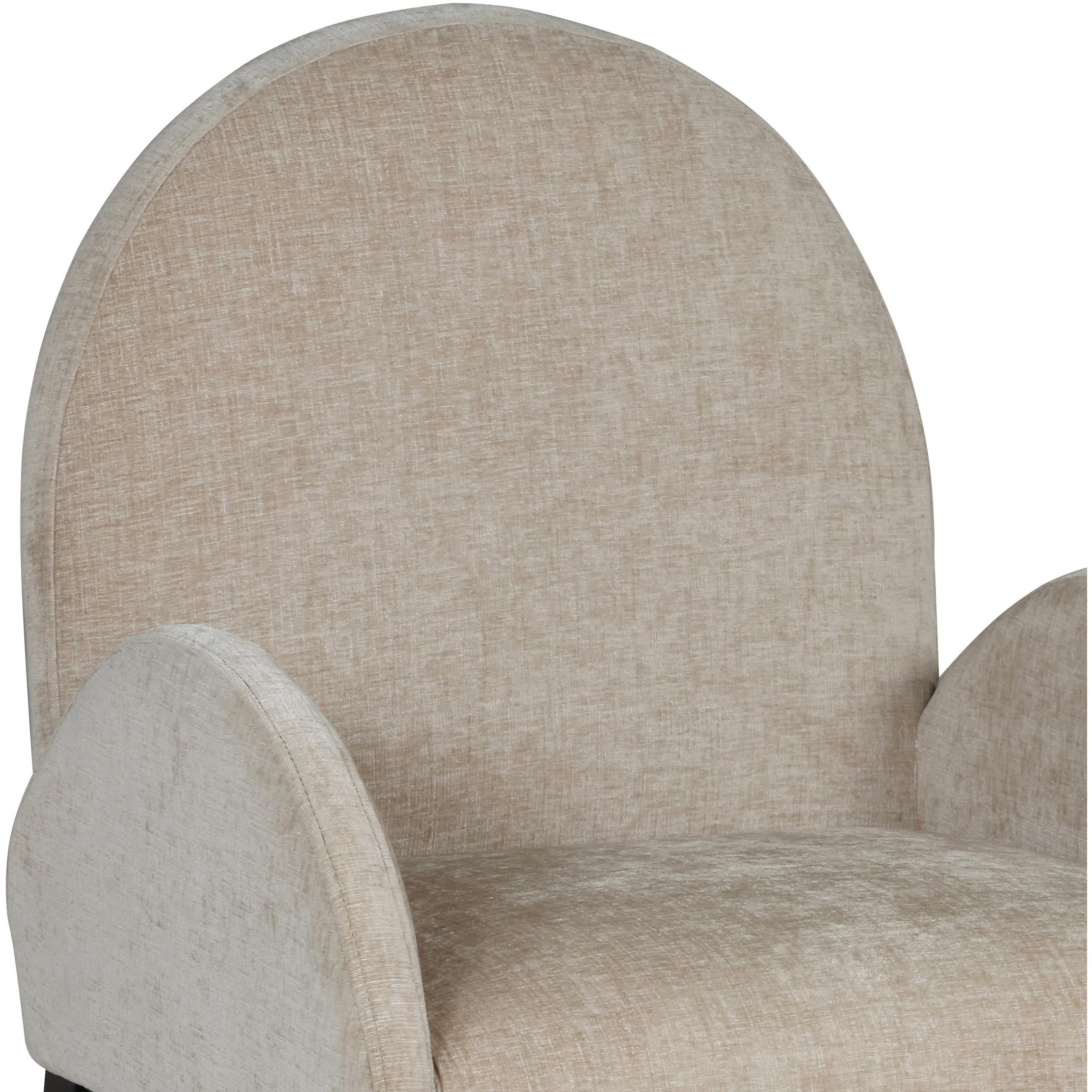 Meridian Waldorf Beige Chenille Fabric Dining Chair