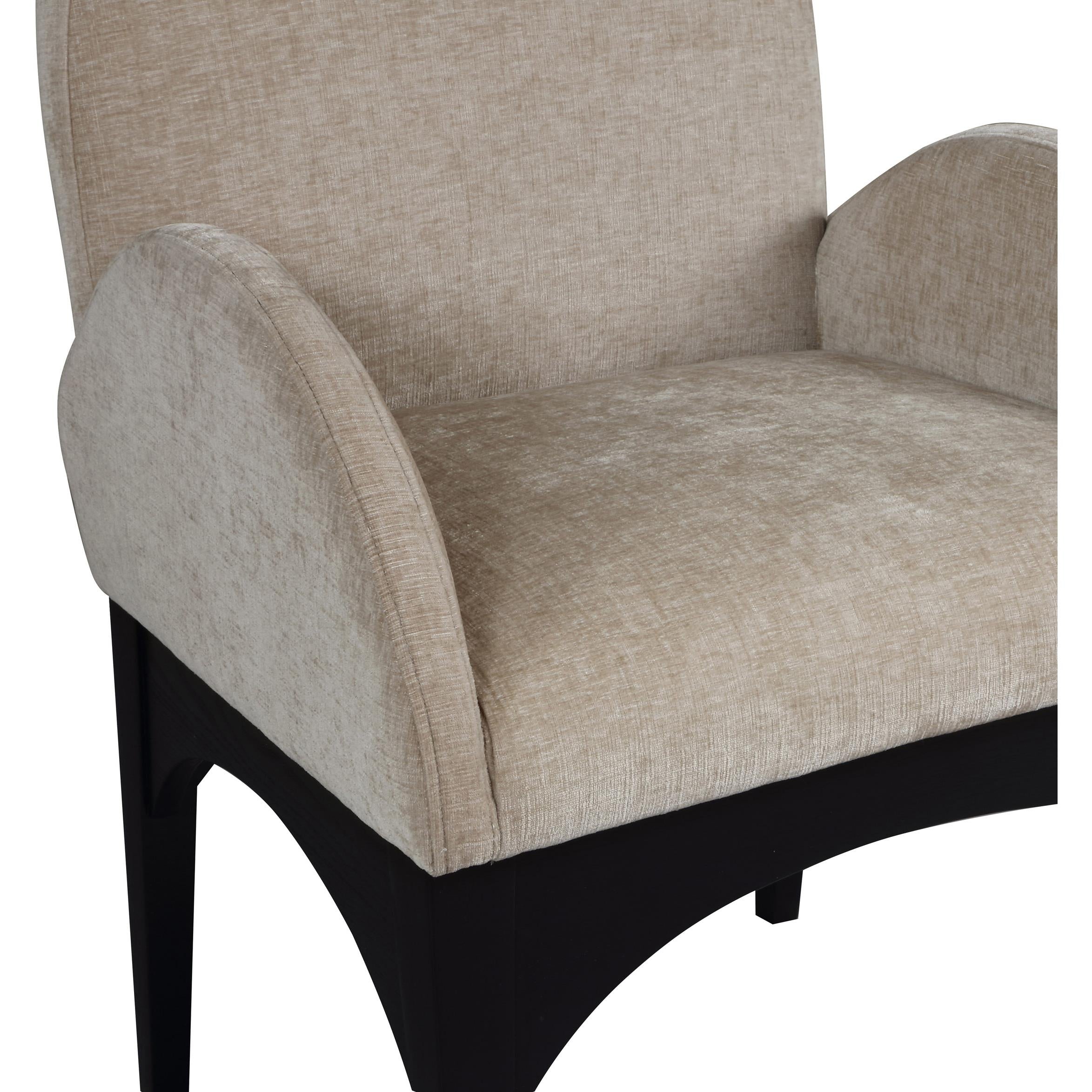 Meridian Waldorf Beige Chenille Fabric Dining Chair