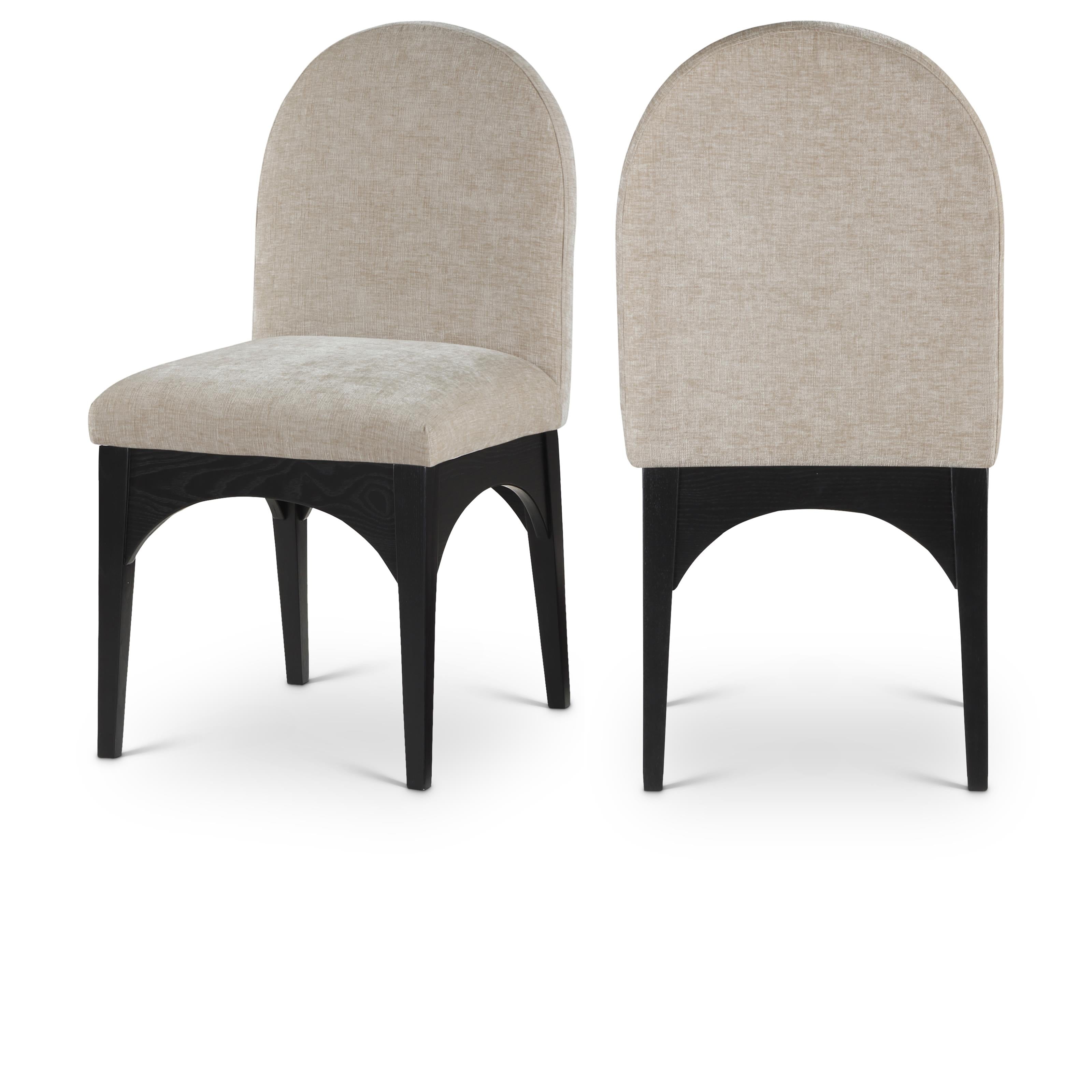 Meridian Waldorf Beige Chenille Fabric Dining Chair