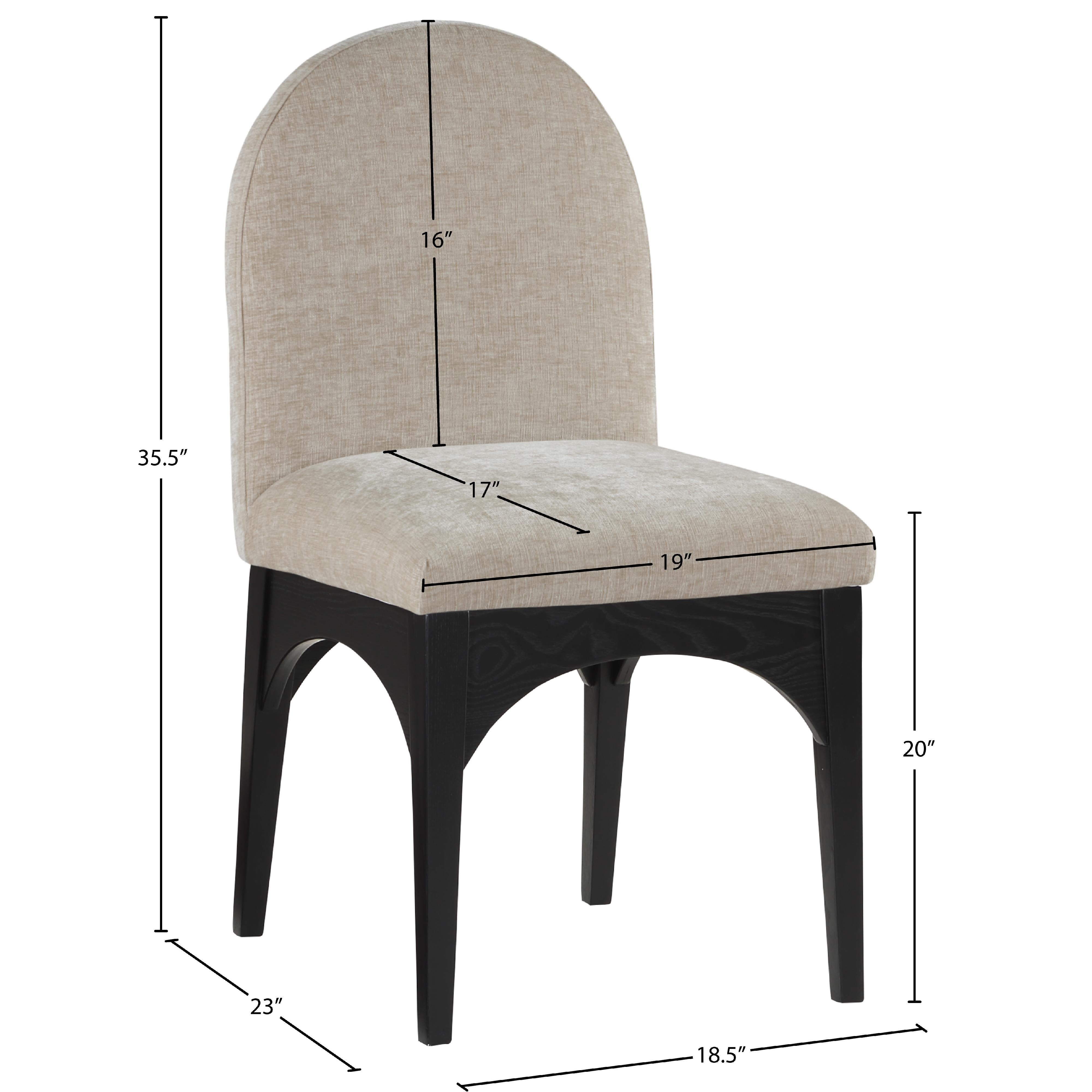 Meridian Waldorf Beige Chenille Fabric Dining Chair