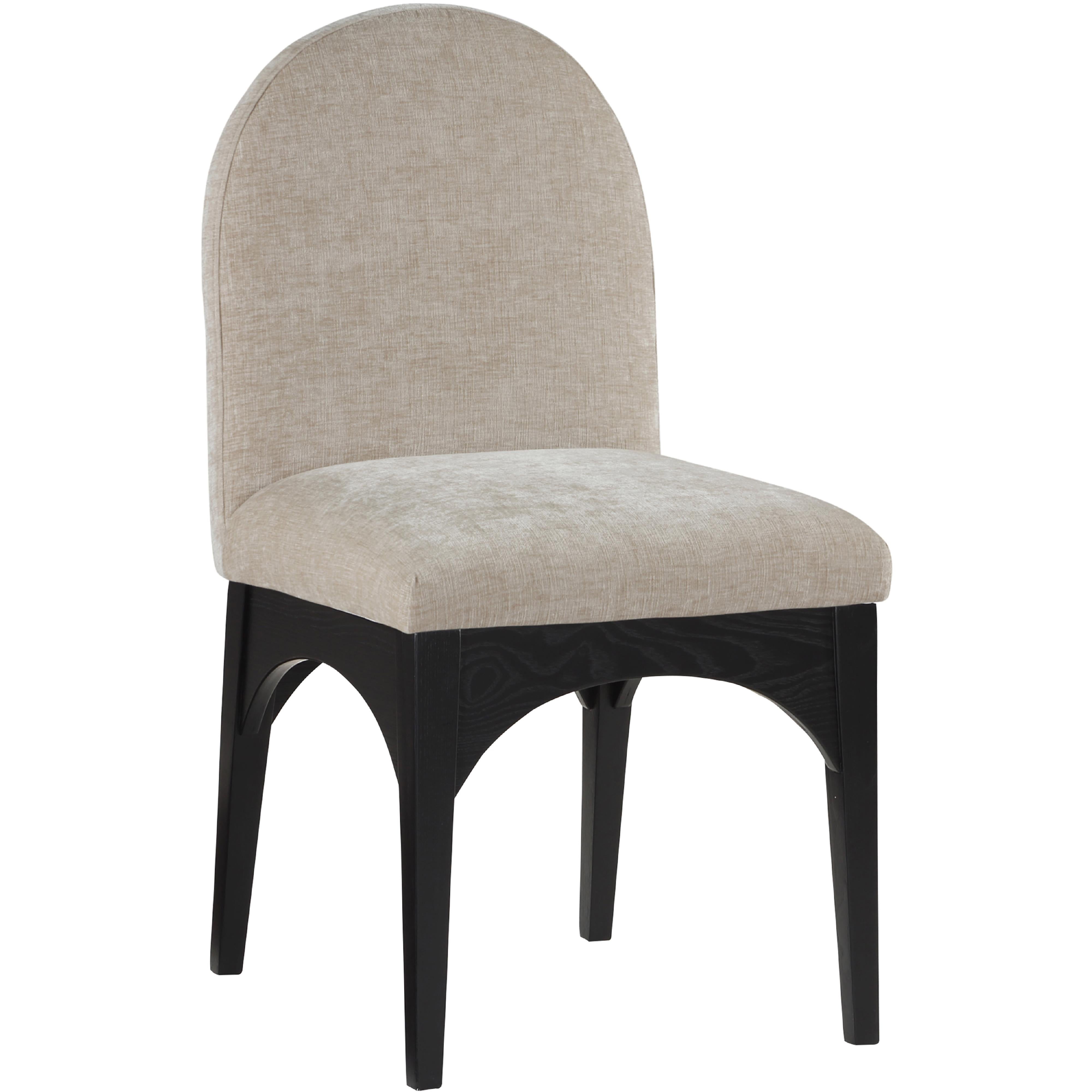 Meridian Waldorf Beige Chenille Fabric Dining Chair