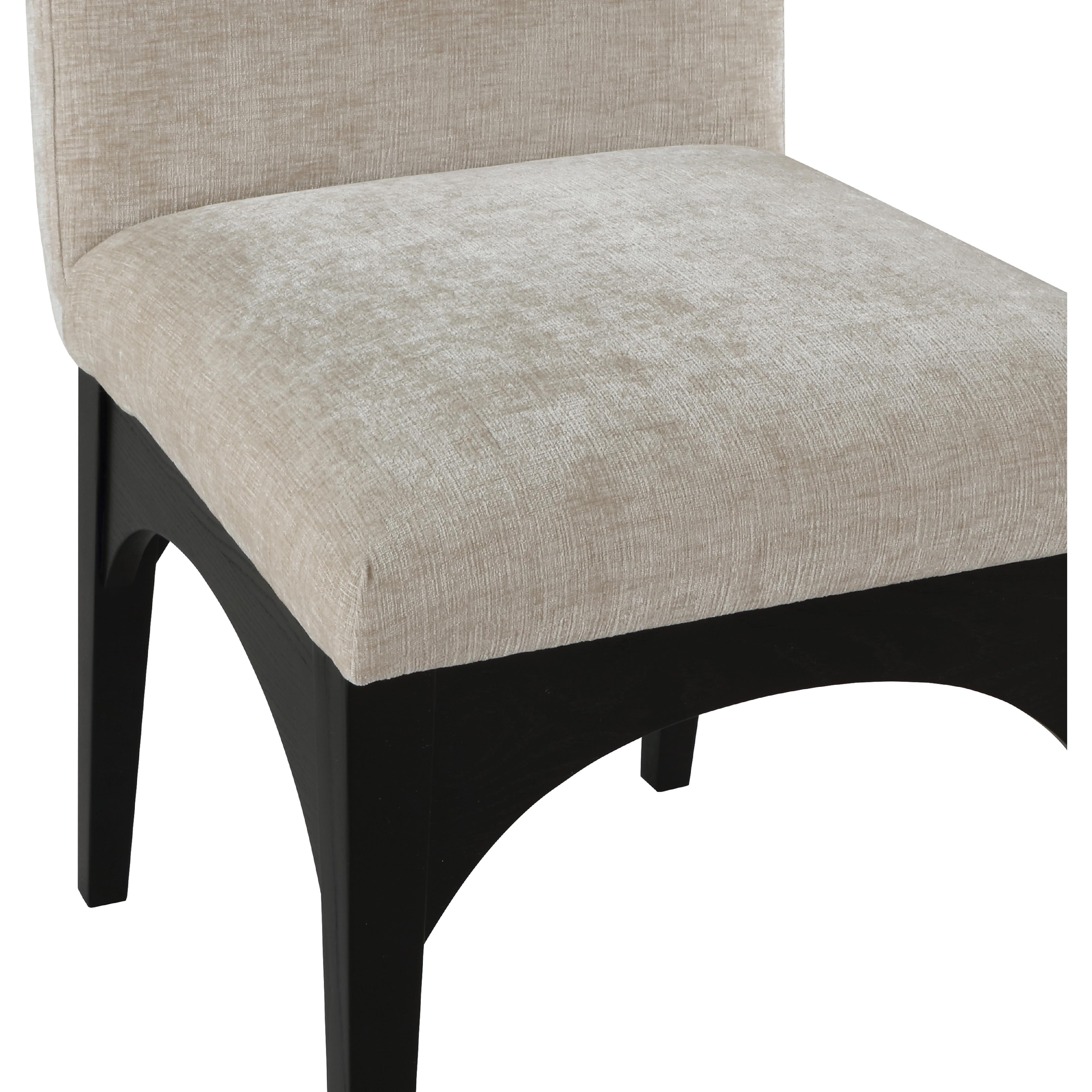 Meridian Waldorf Beige Chenille Fabric Dining Chair