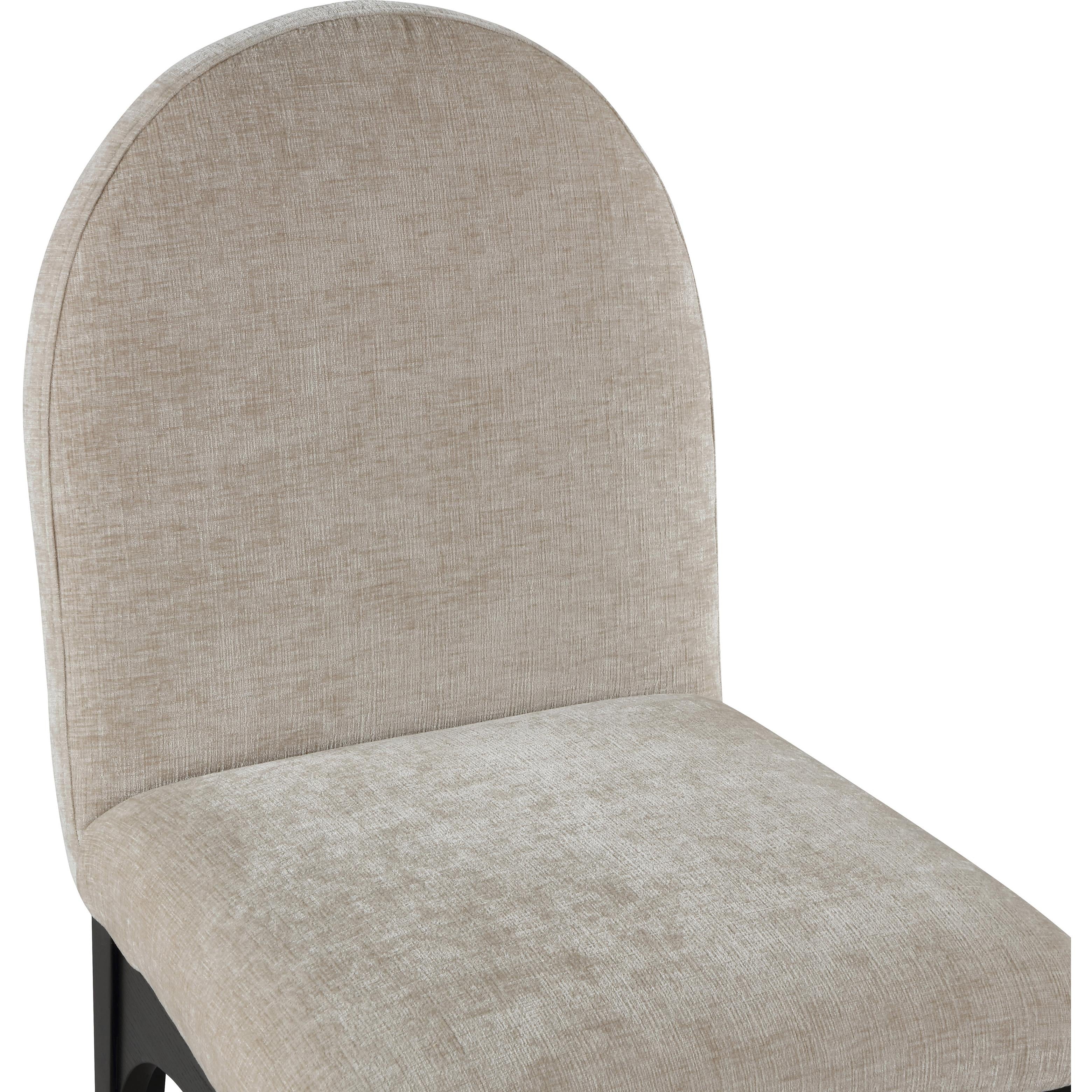 Meridian Waldorf Beige Chenille Fabric Dining Chair