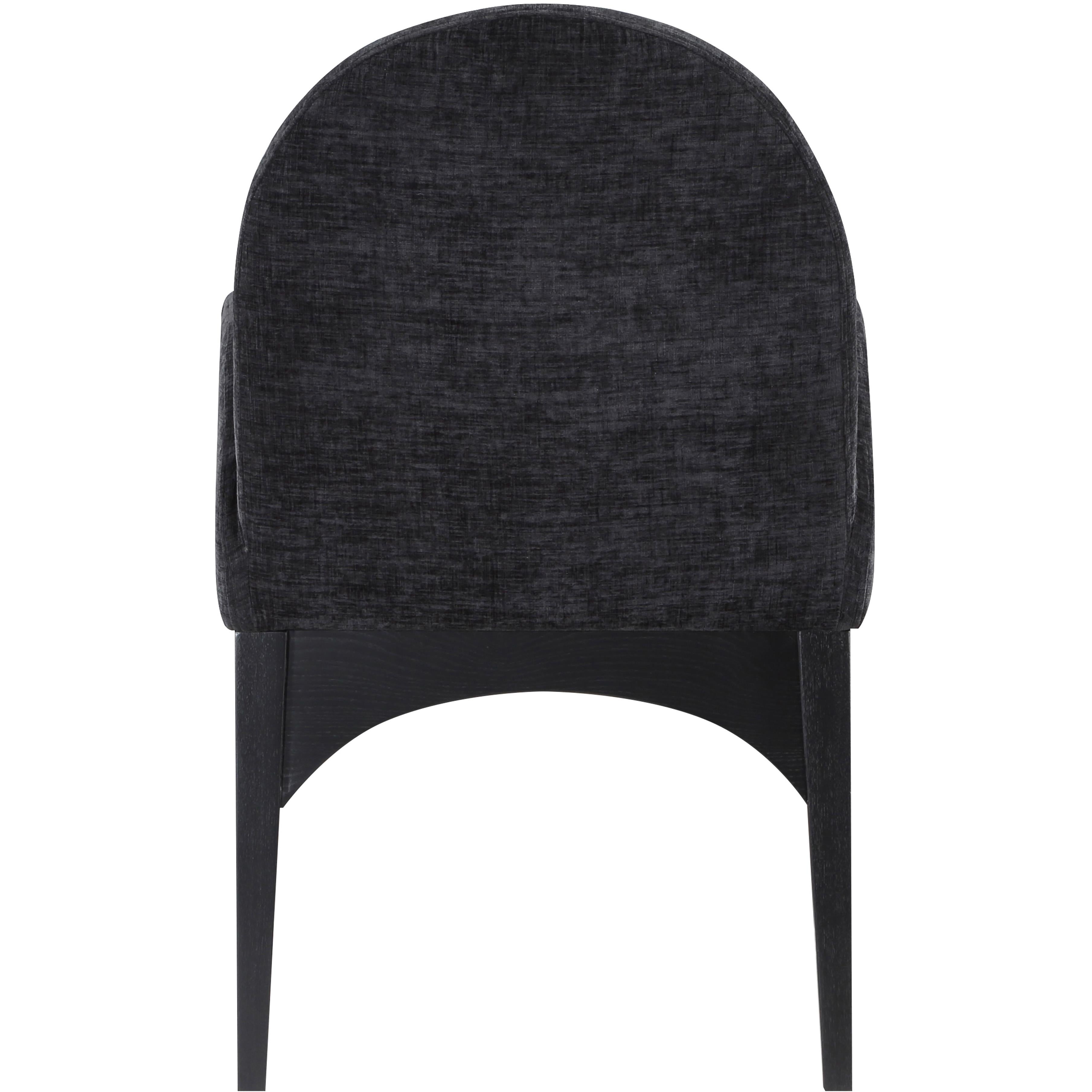 Meridian Waldorf Black Chenille Fabric Dining Chair